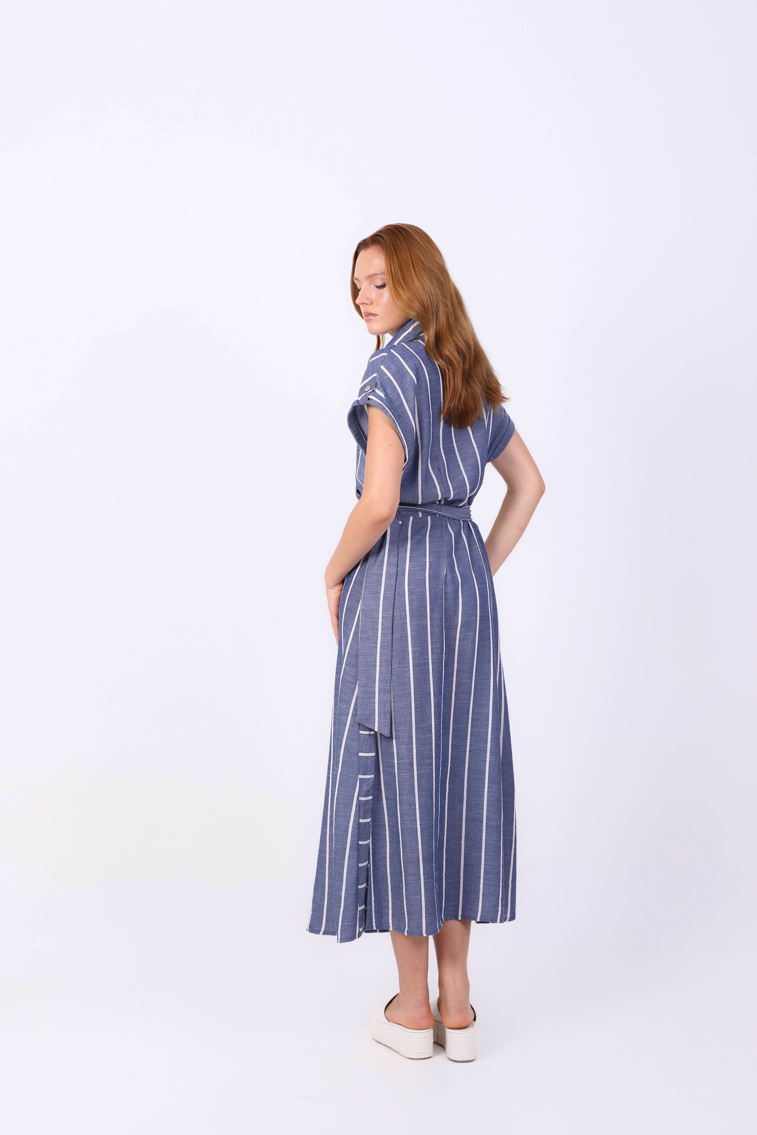 Dress  - Striped with belt