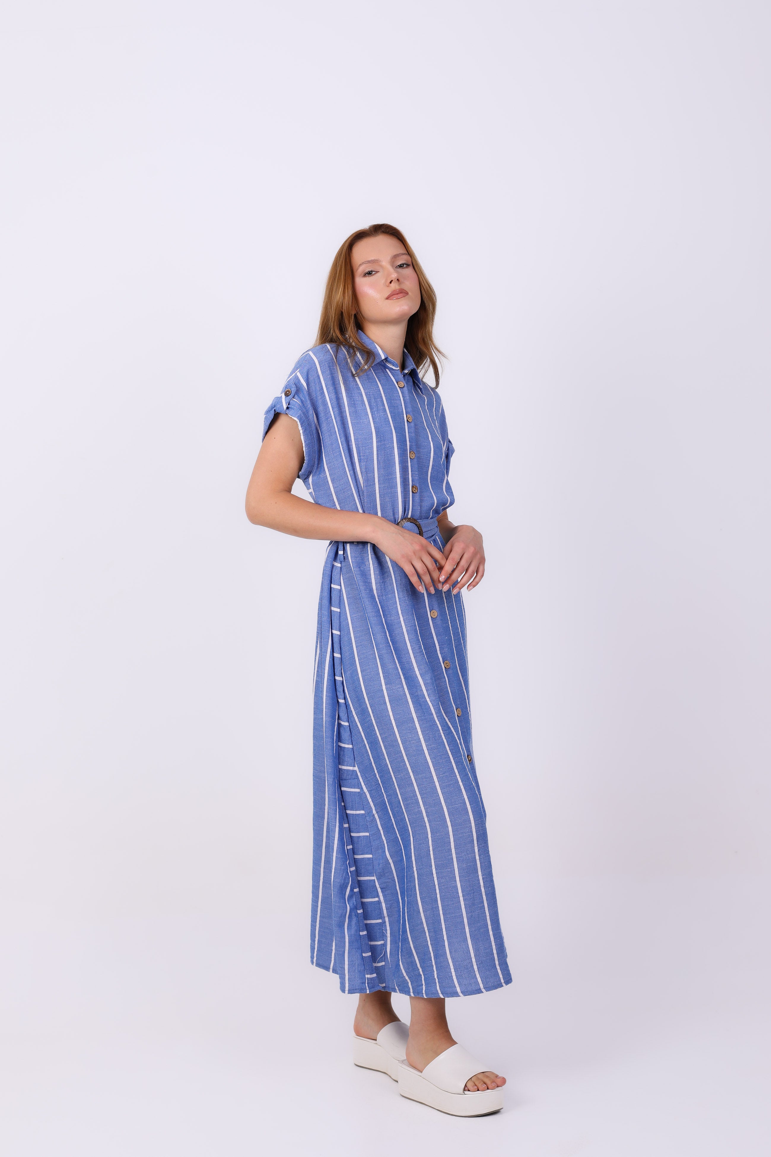 Dress  - Striped with belt