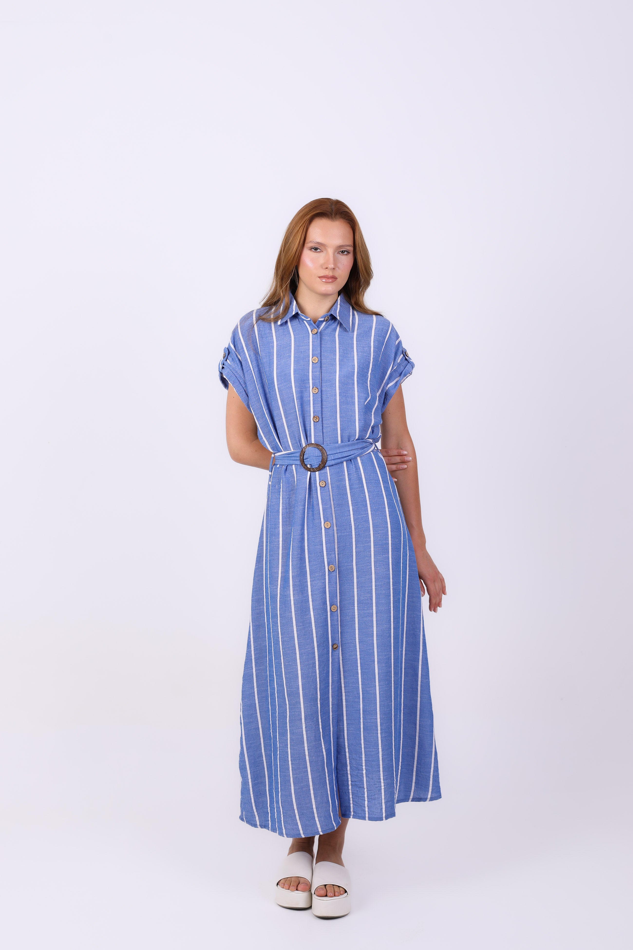 Dress  - Striped with belt