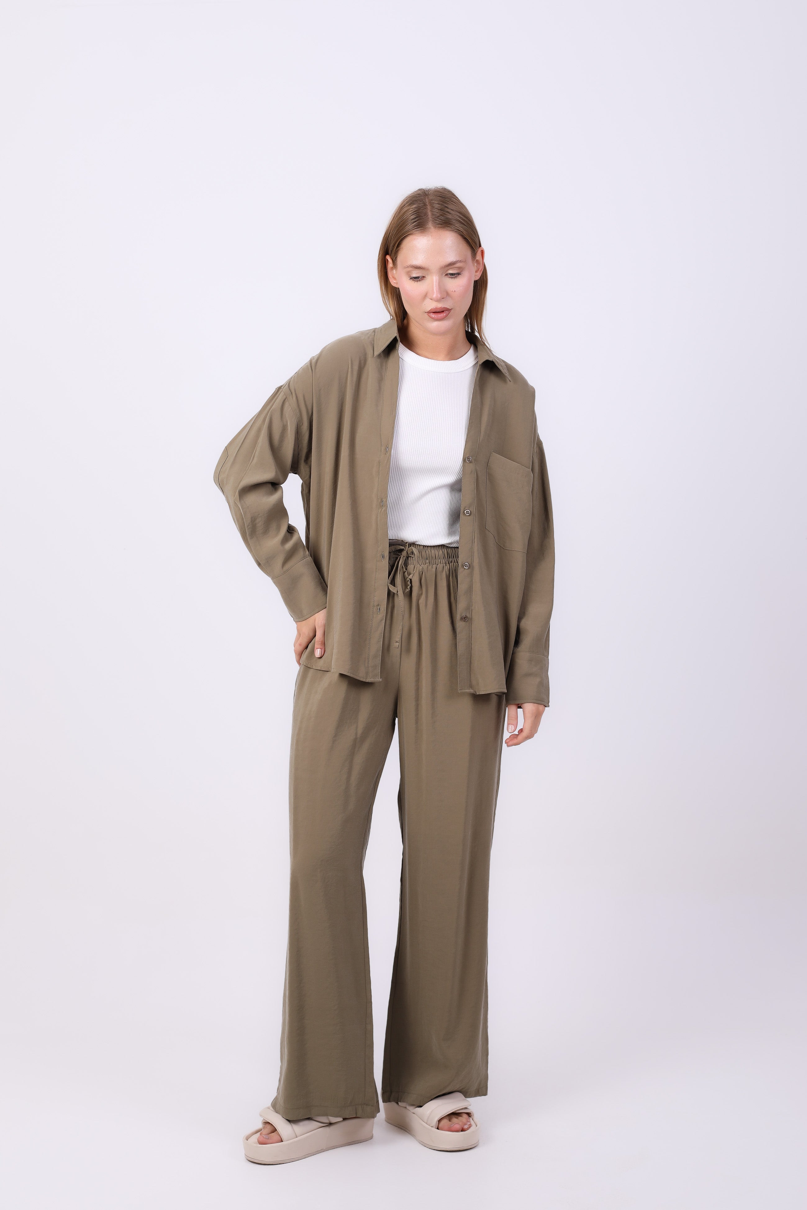shirt - Plain wide