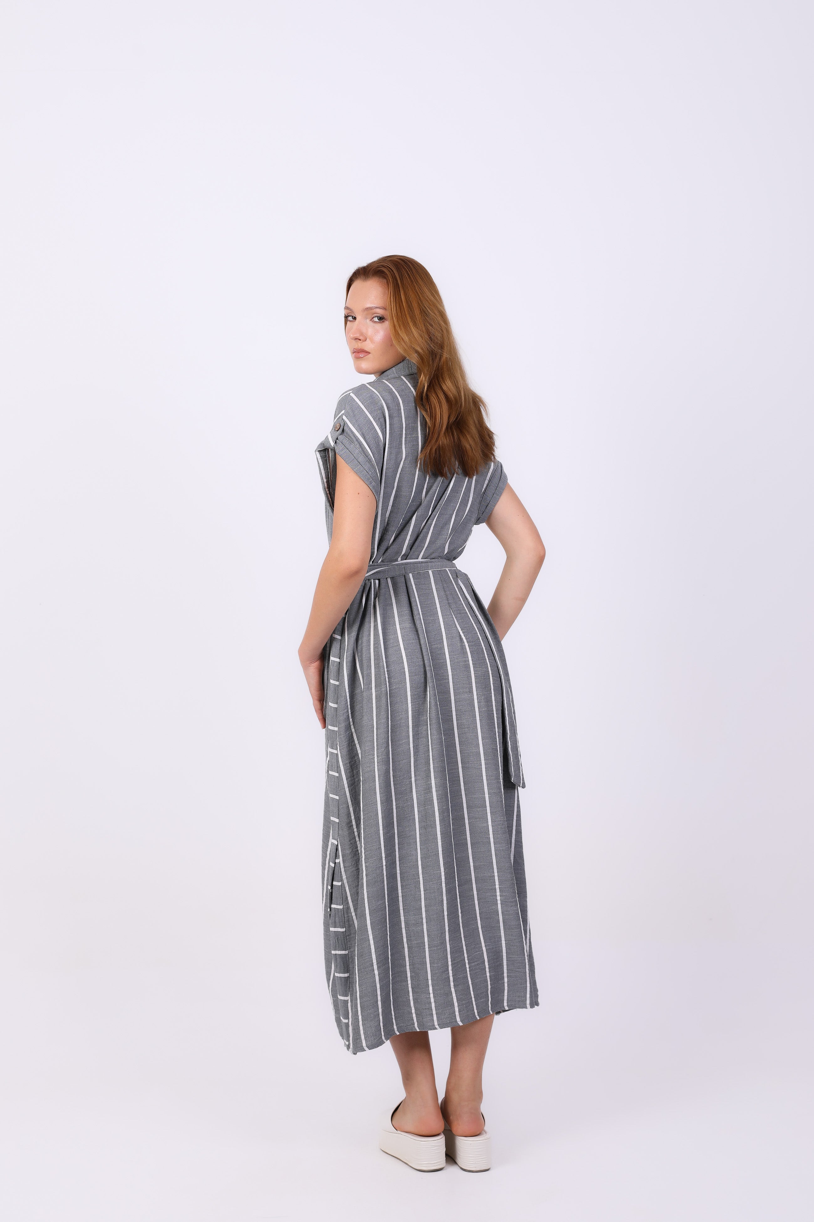 Dress  - Striped with belt