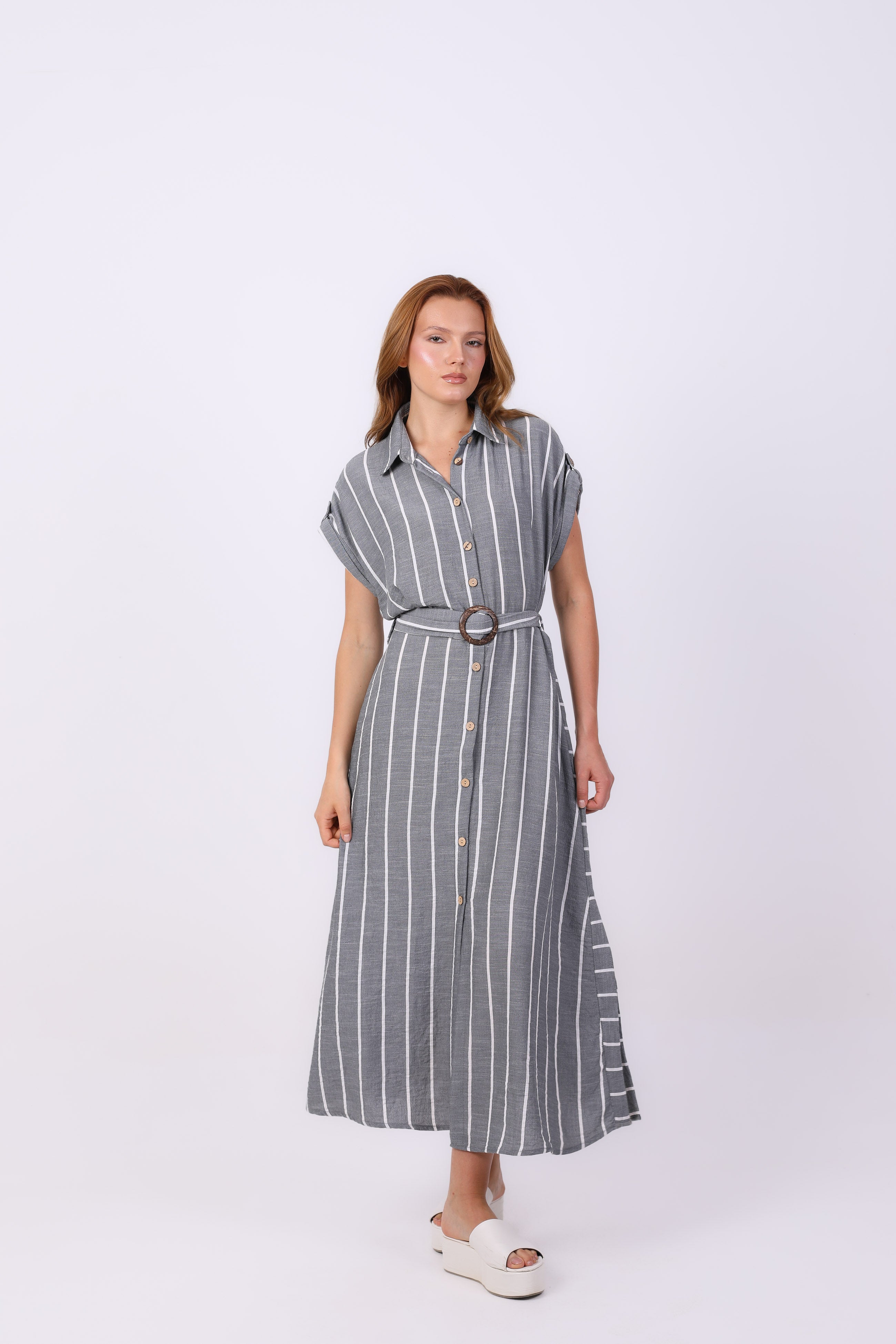 Dress  - Striped with belt