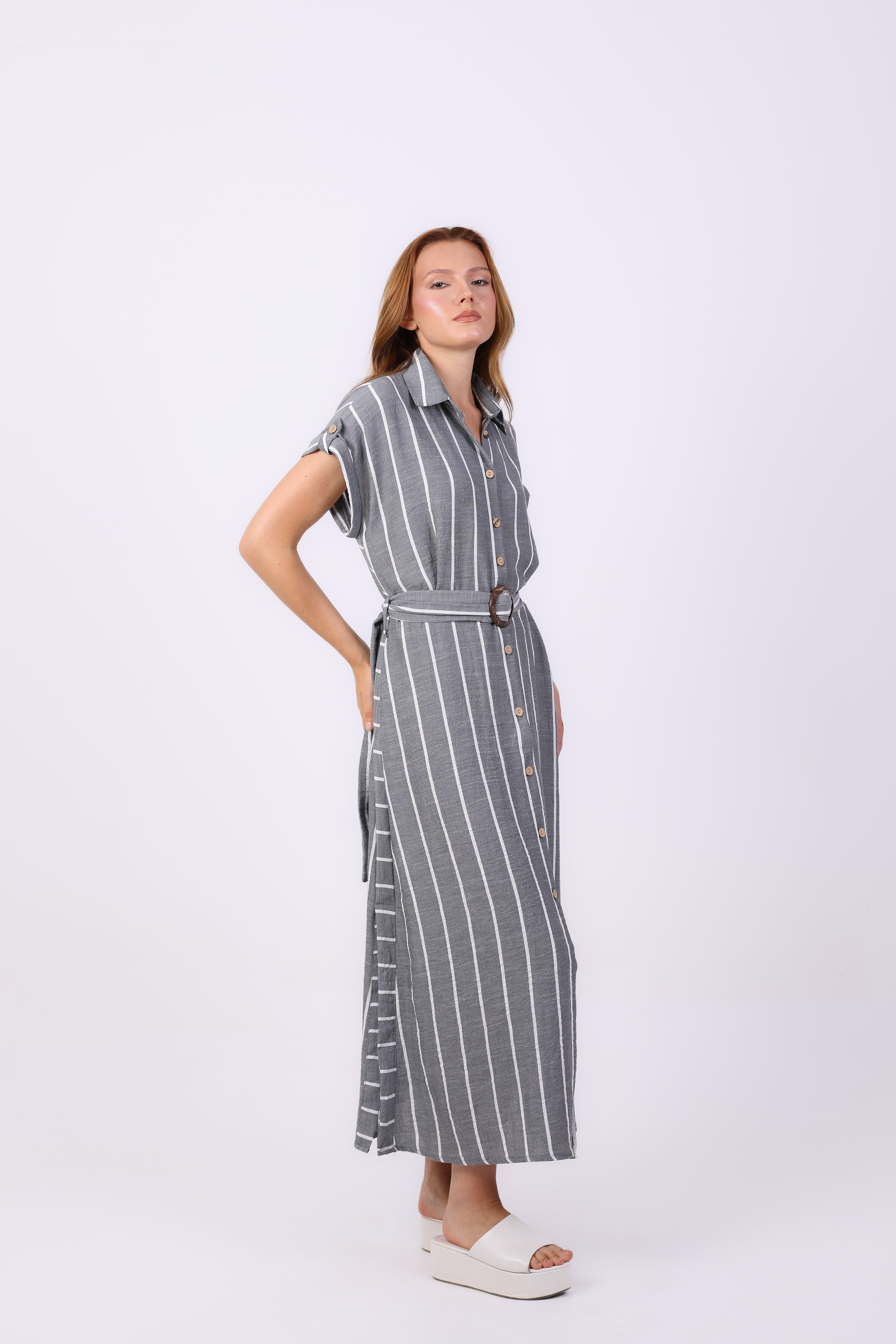 Dress  - Striped with belt