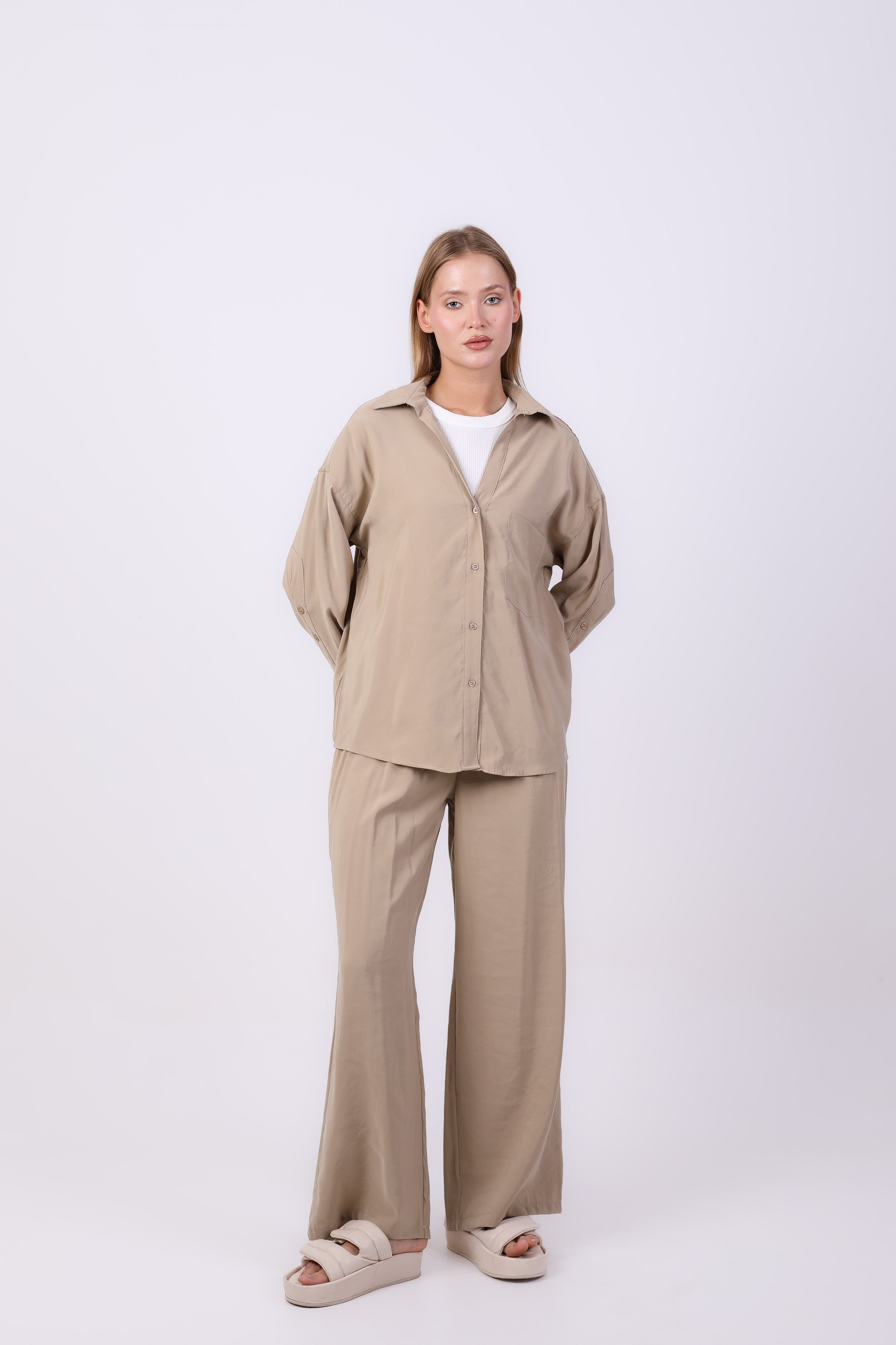 shirt - Plain wide