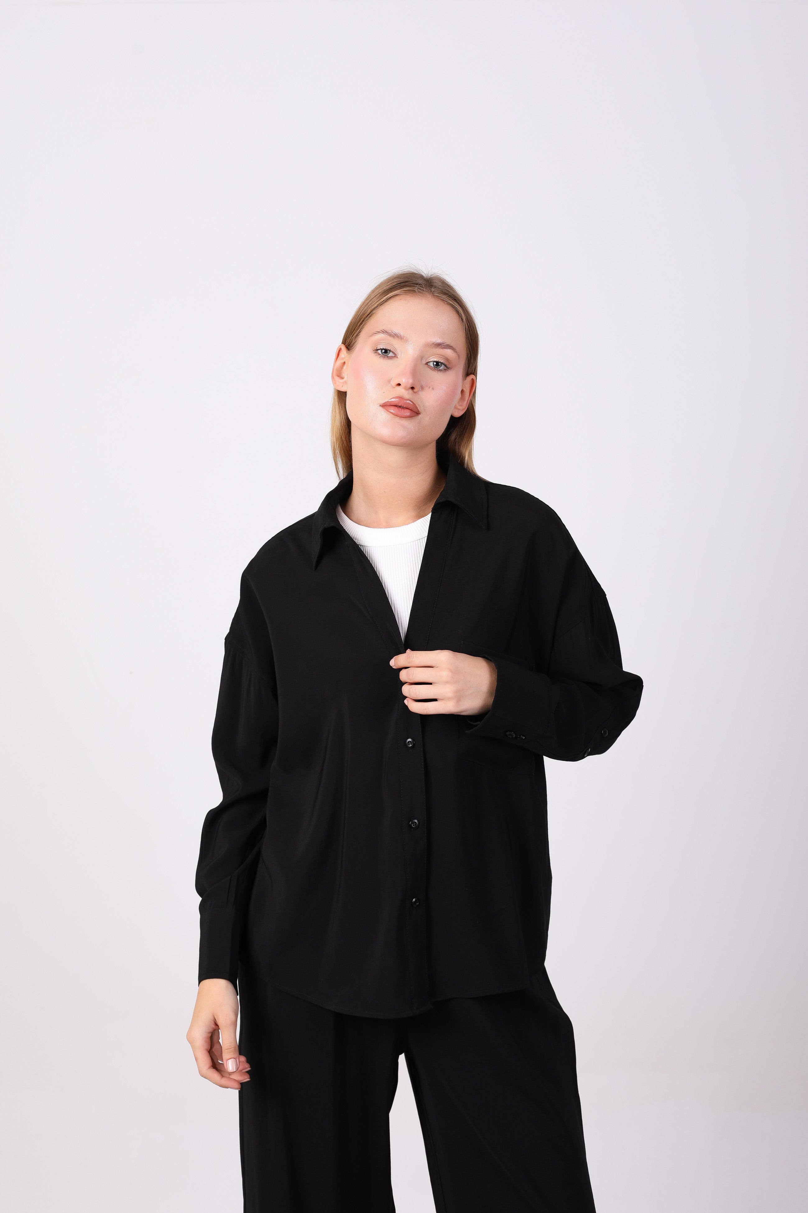 shirt - Plain wide