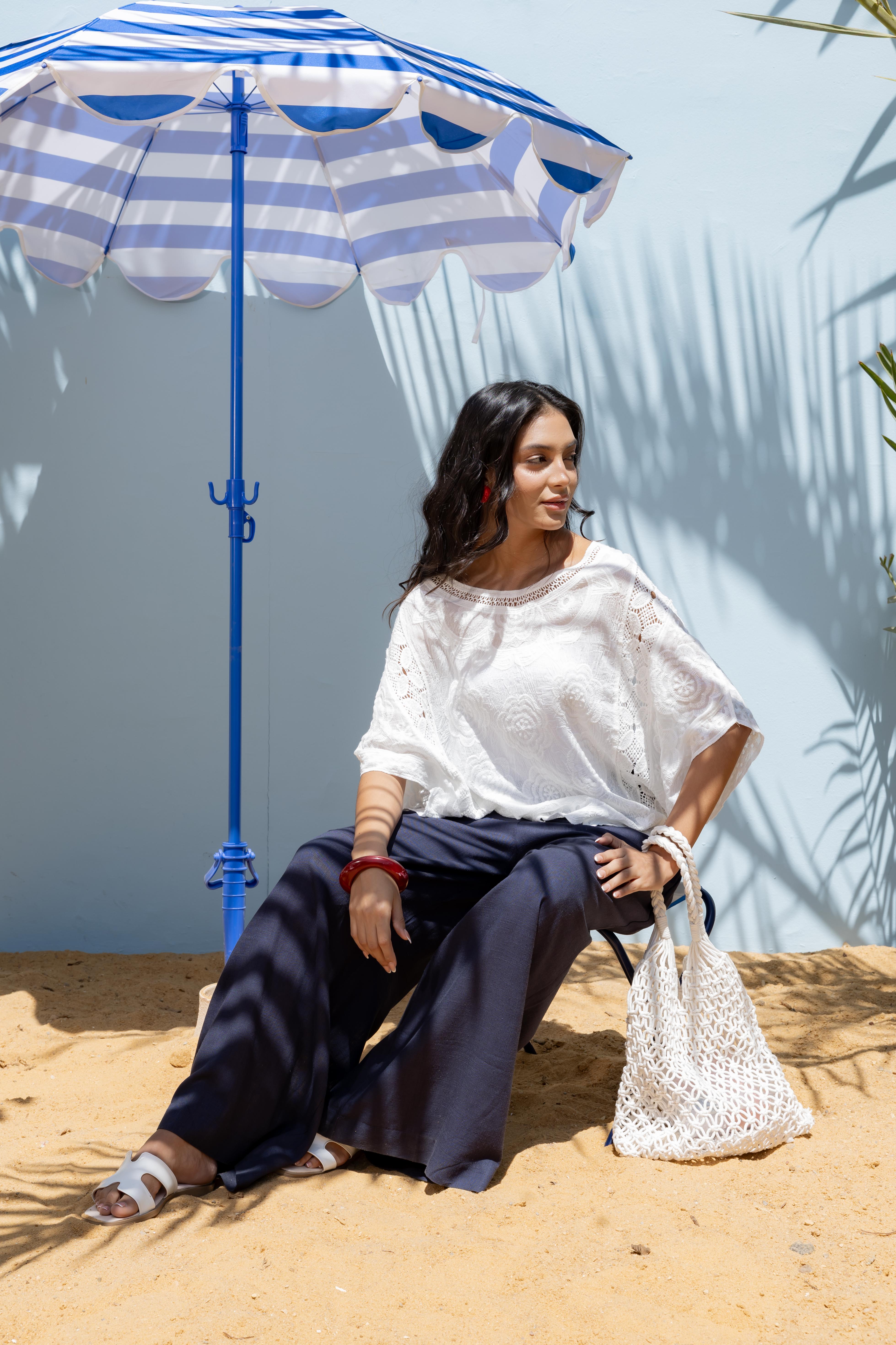 Knitwear Blouse With Floral Embroidery