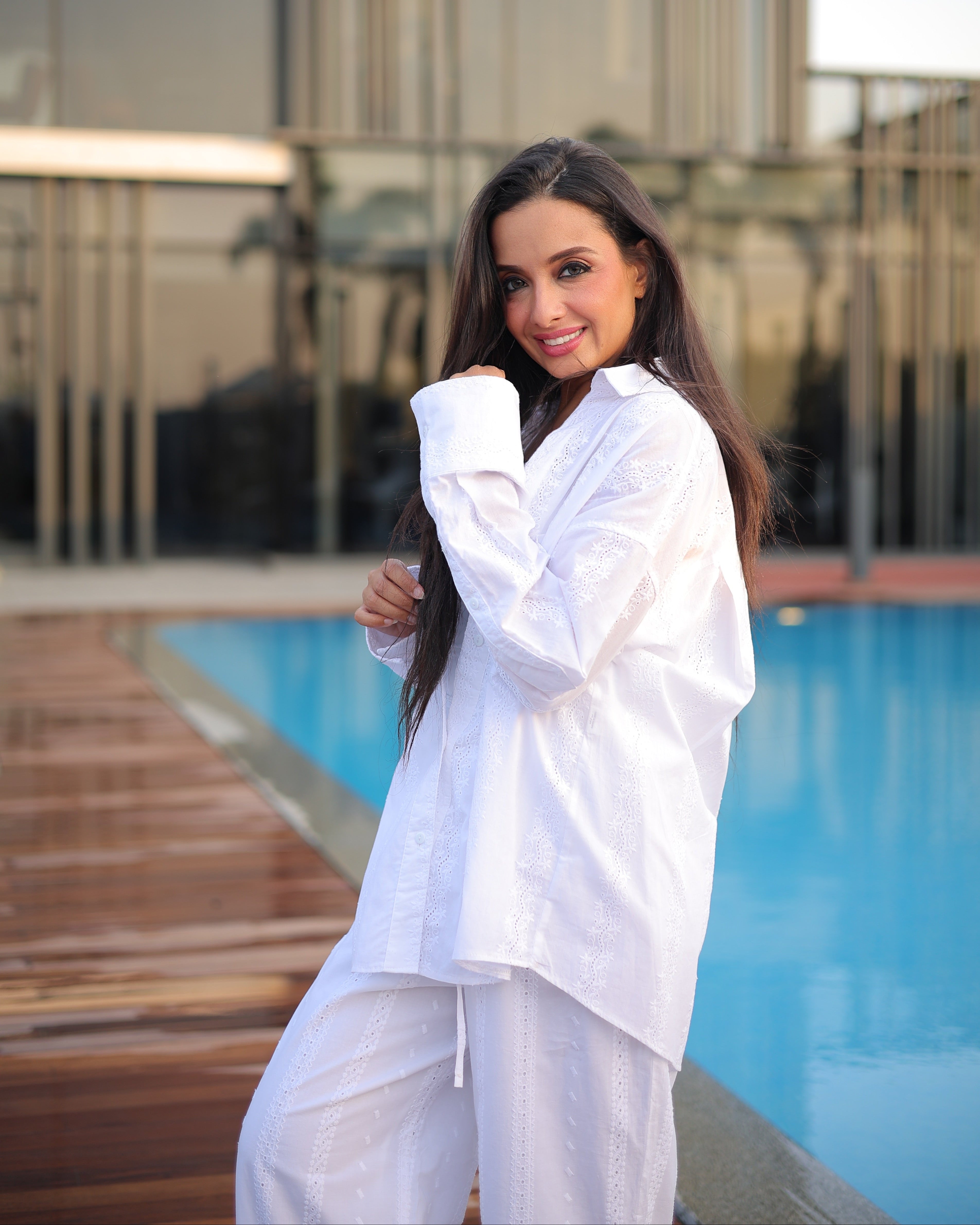 Breeze Broderie Trouser Striped Style