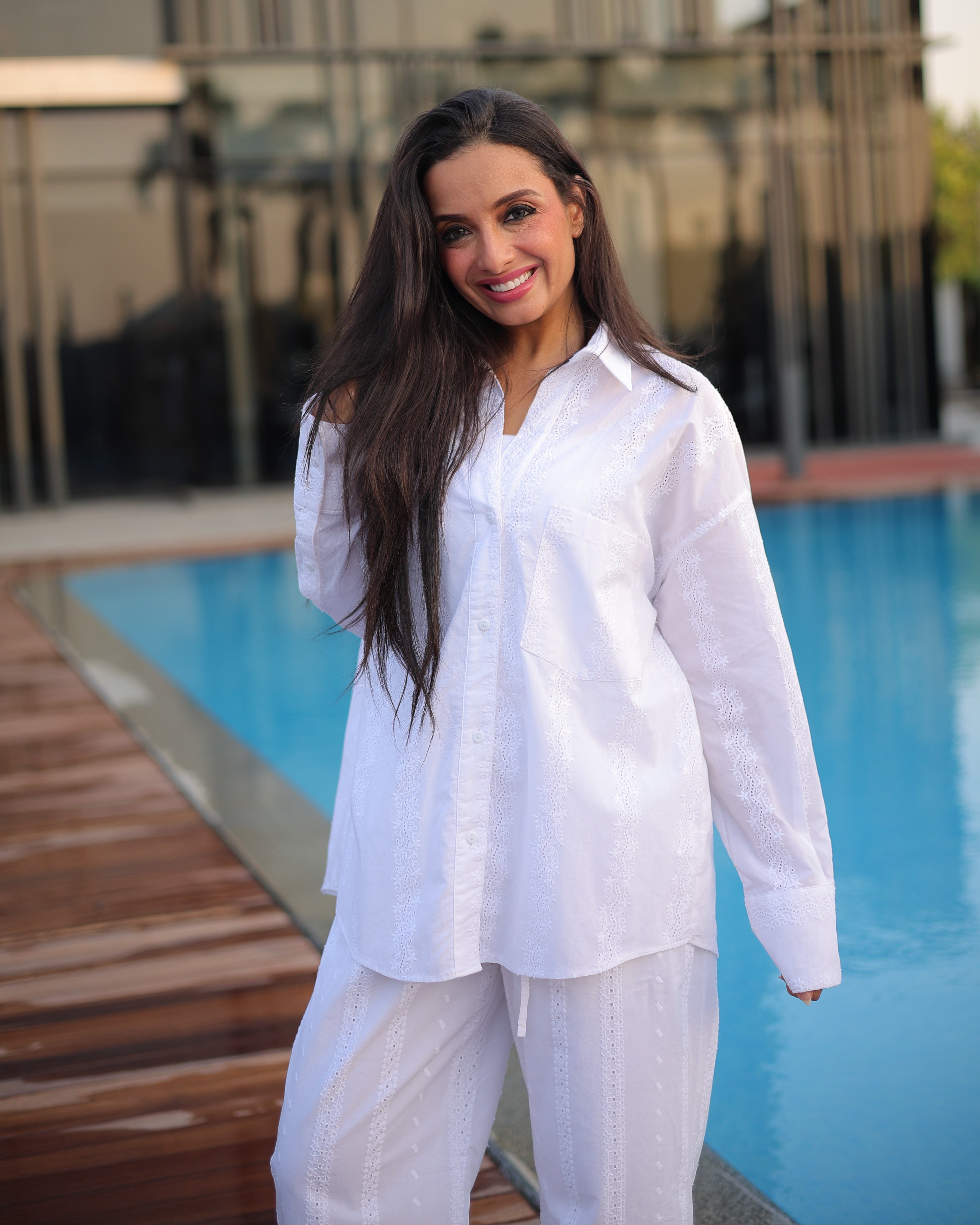 Breeze Broderie Trouser Striped Style