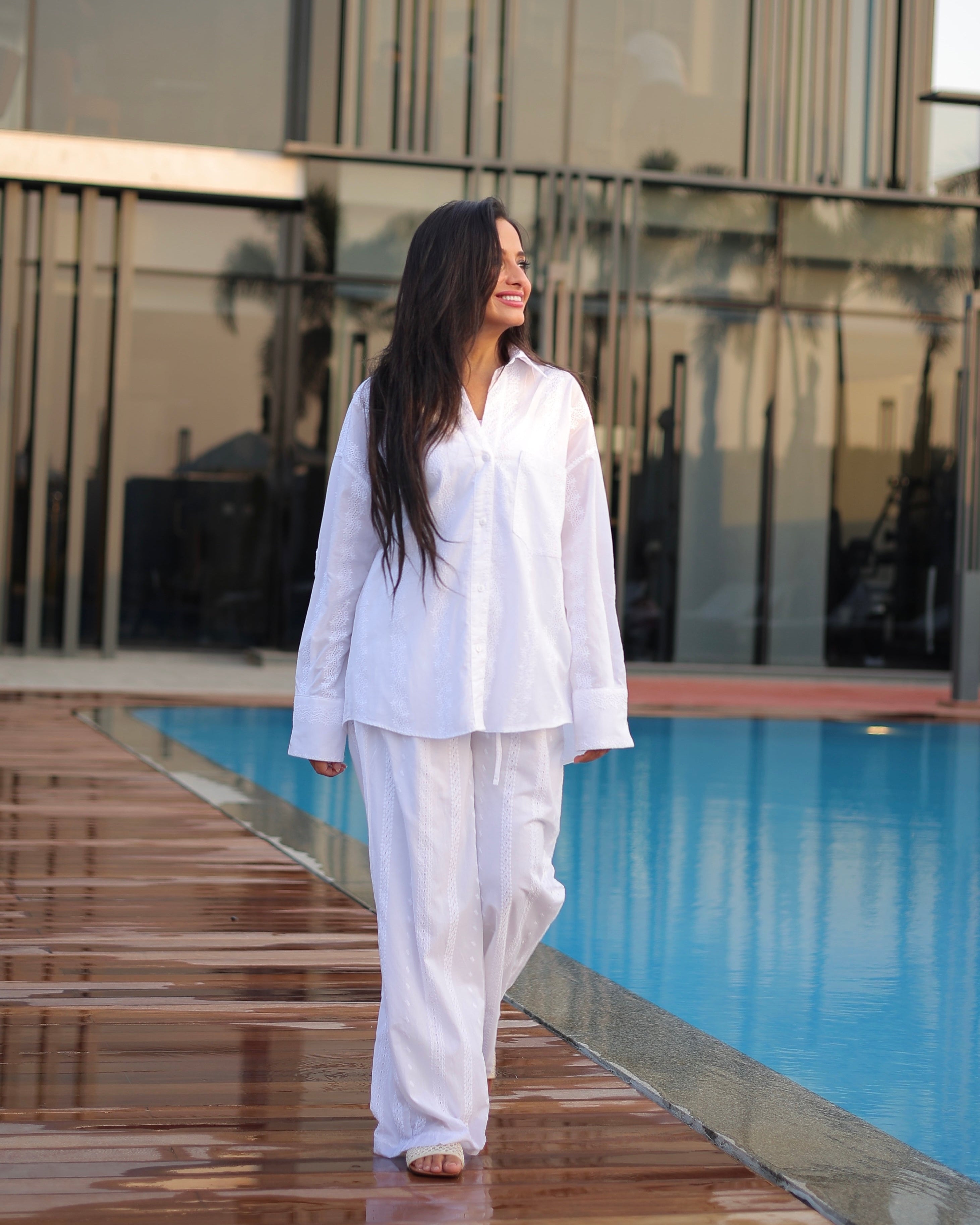 Breeze Broderie Trouser Striped Style