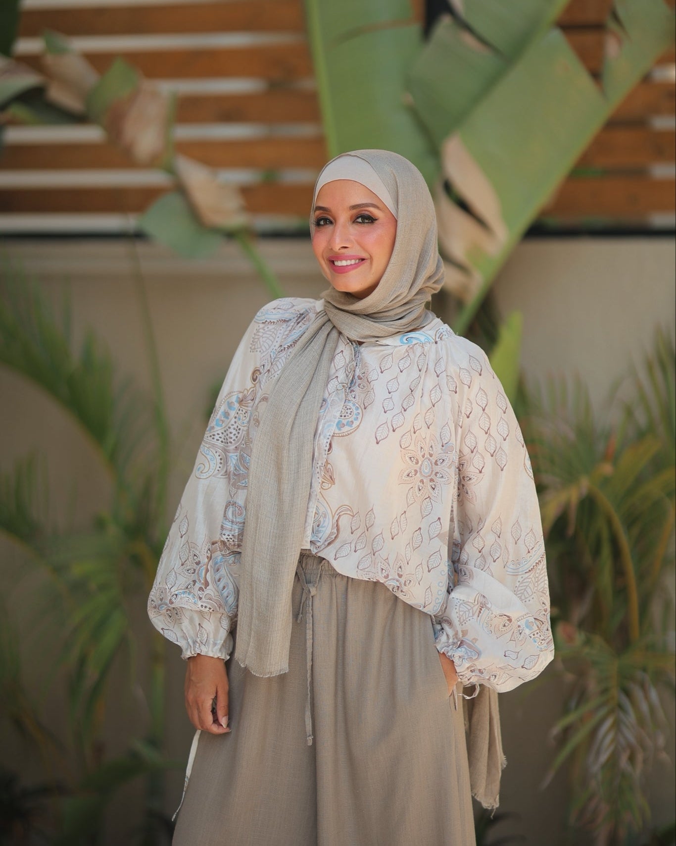 Floral Tie Sleeve Shirt