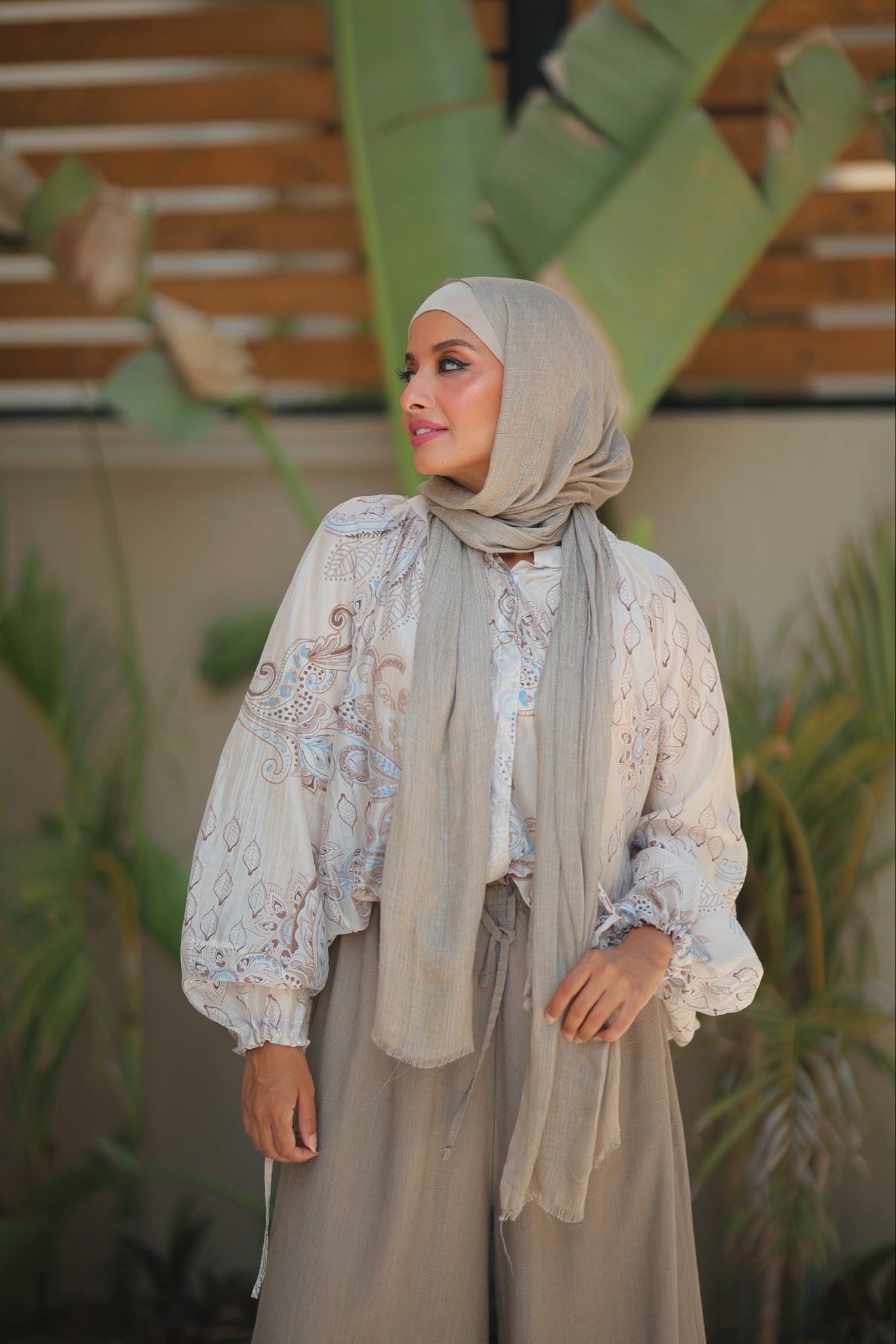 Floral Tie Sleeve Shirt