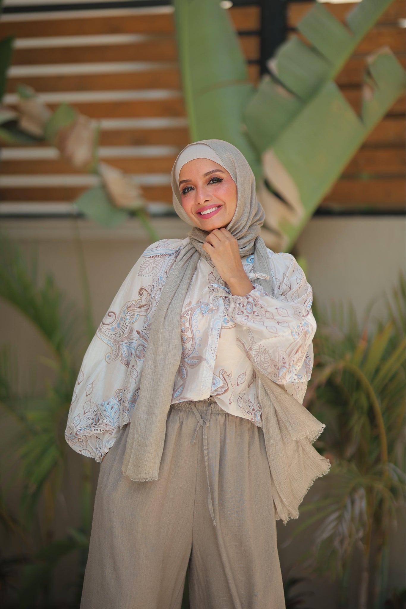 Floral Tie Sleeve Shirt