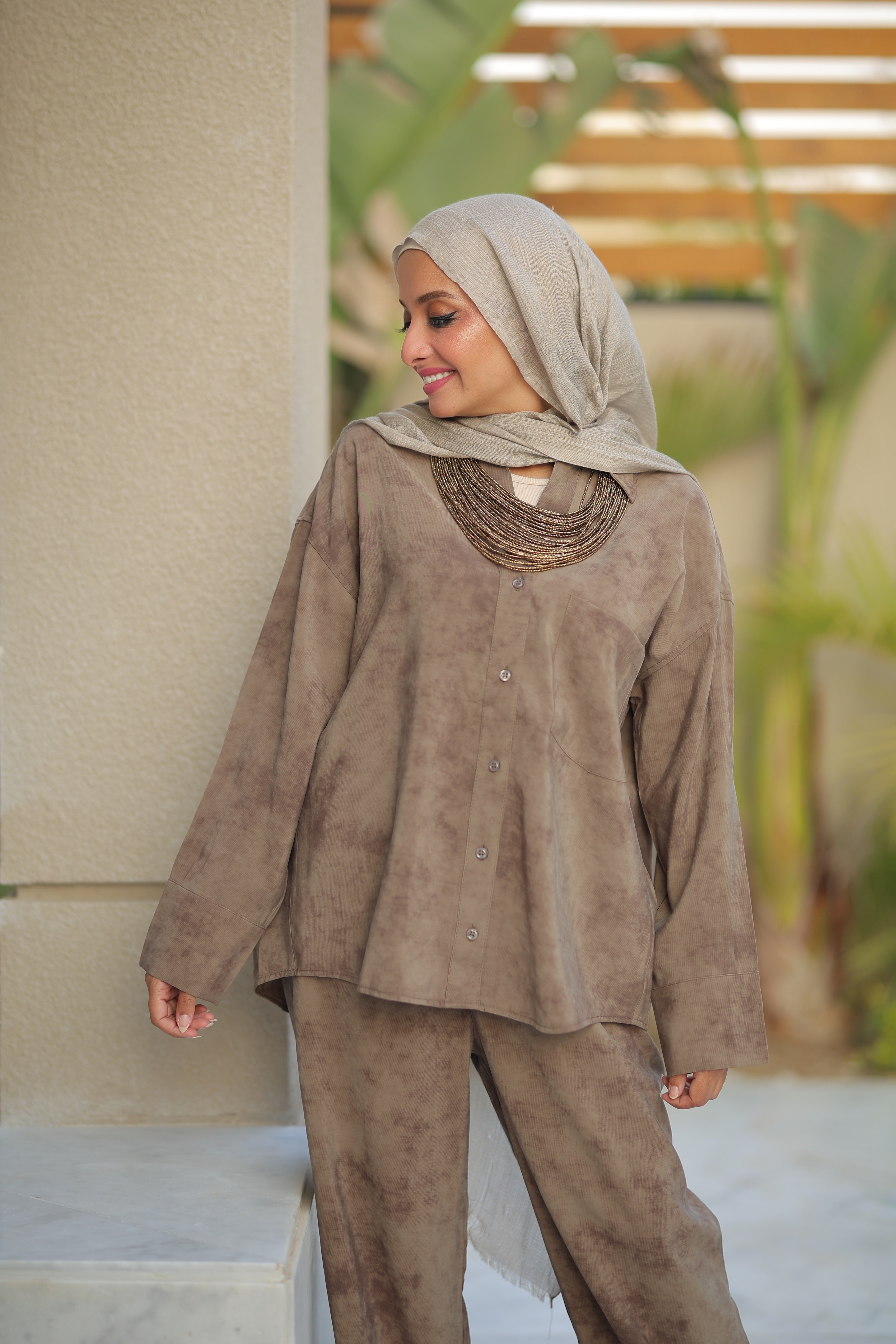 Plain Shirt With Sleeve Buttons - And Chest Pocket