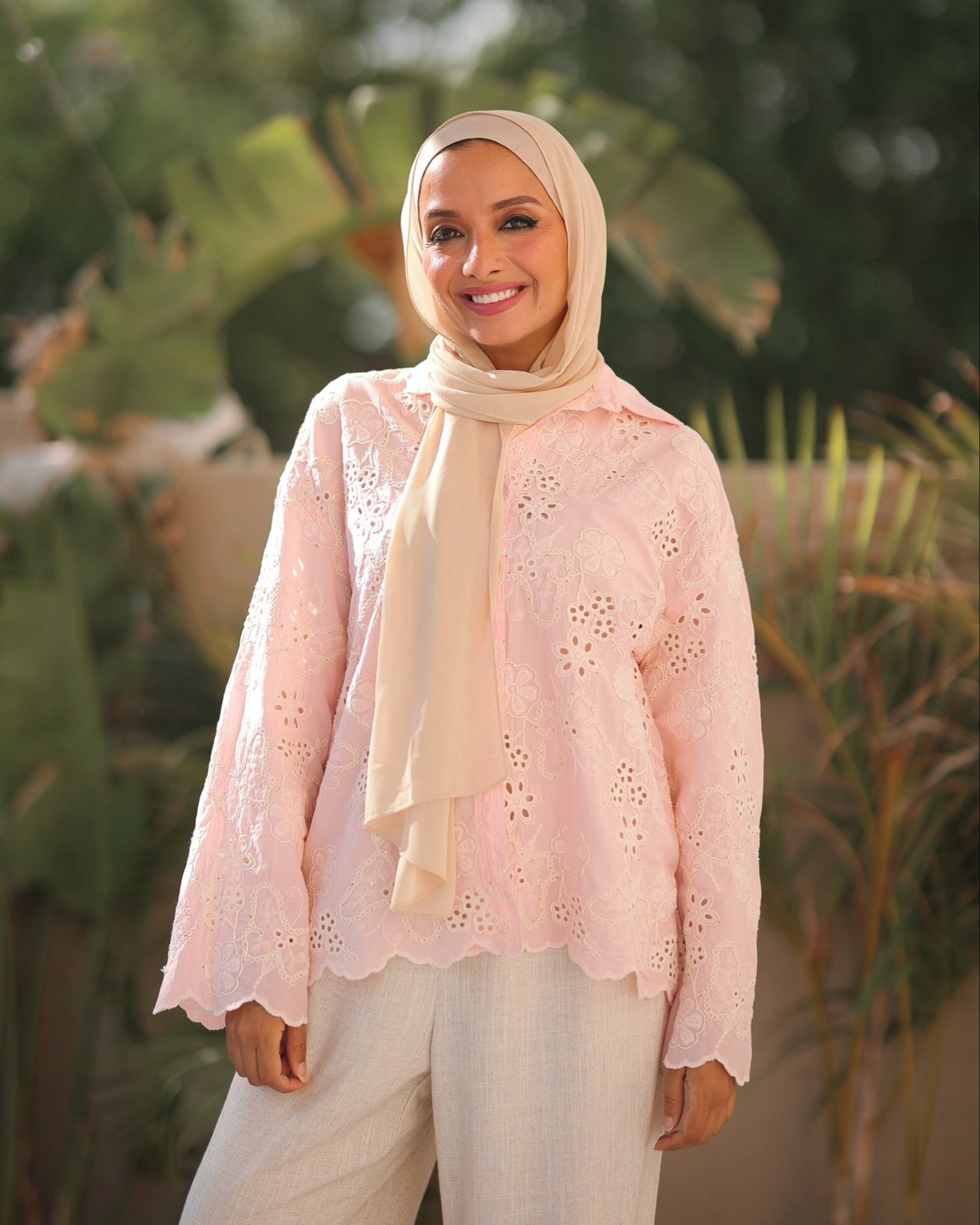 All Over Floral Embroidered Shirt