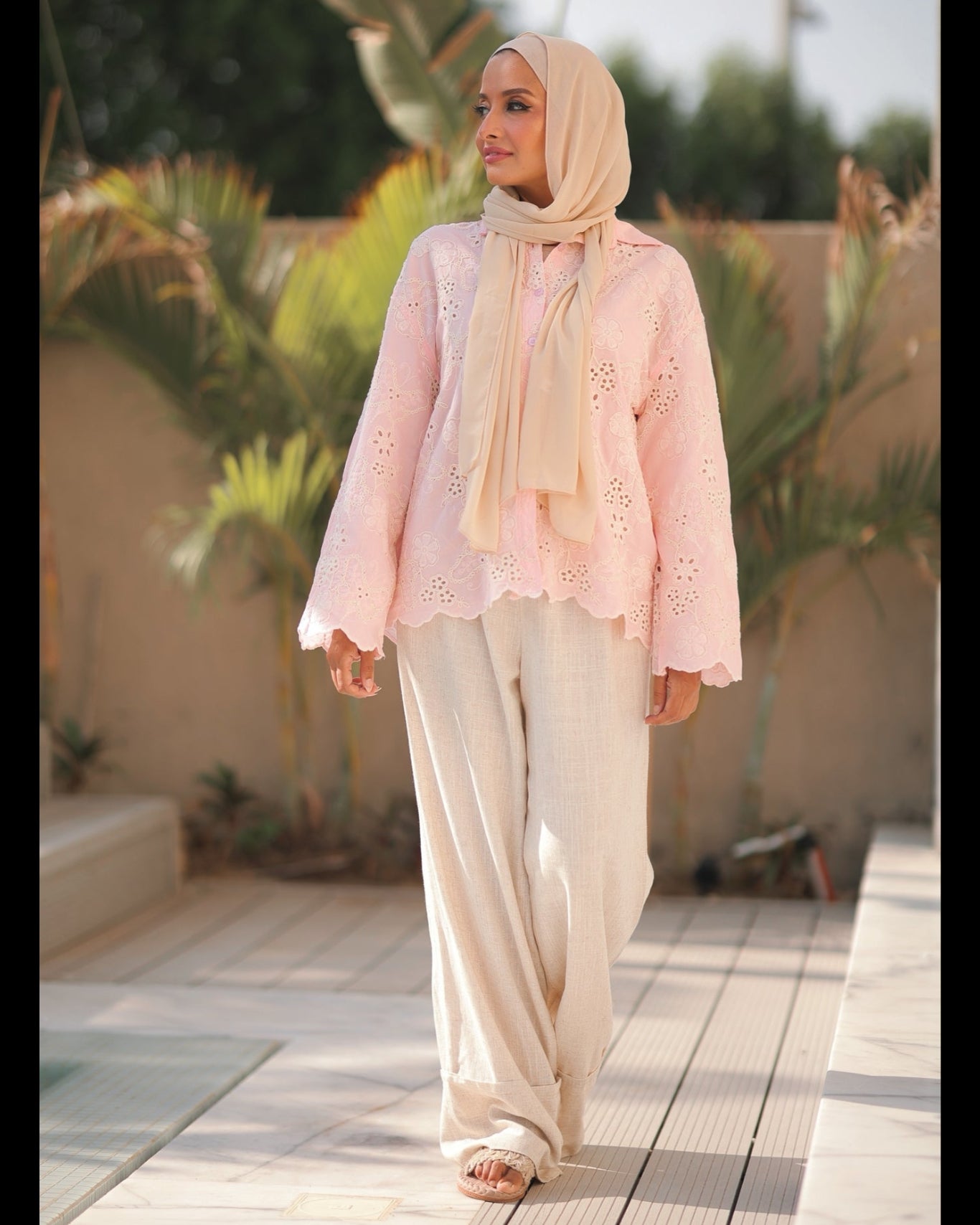 All Over Floral Embroidered Shirt