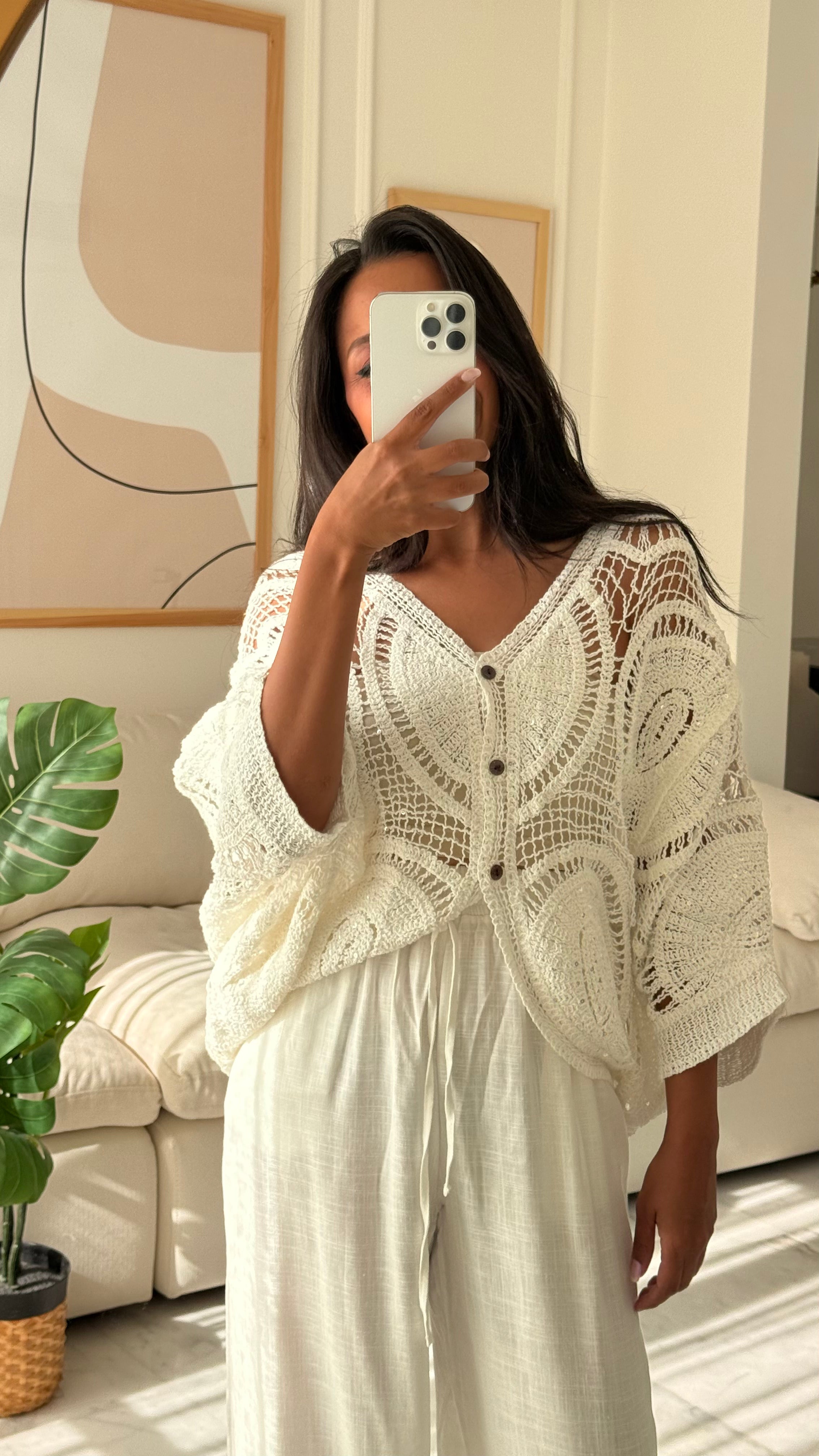 Knitwear Bodysuit – Buttons (Circular -Triangle Pattern)
