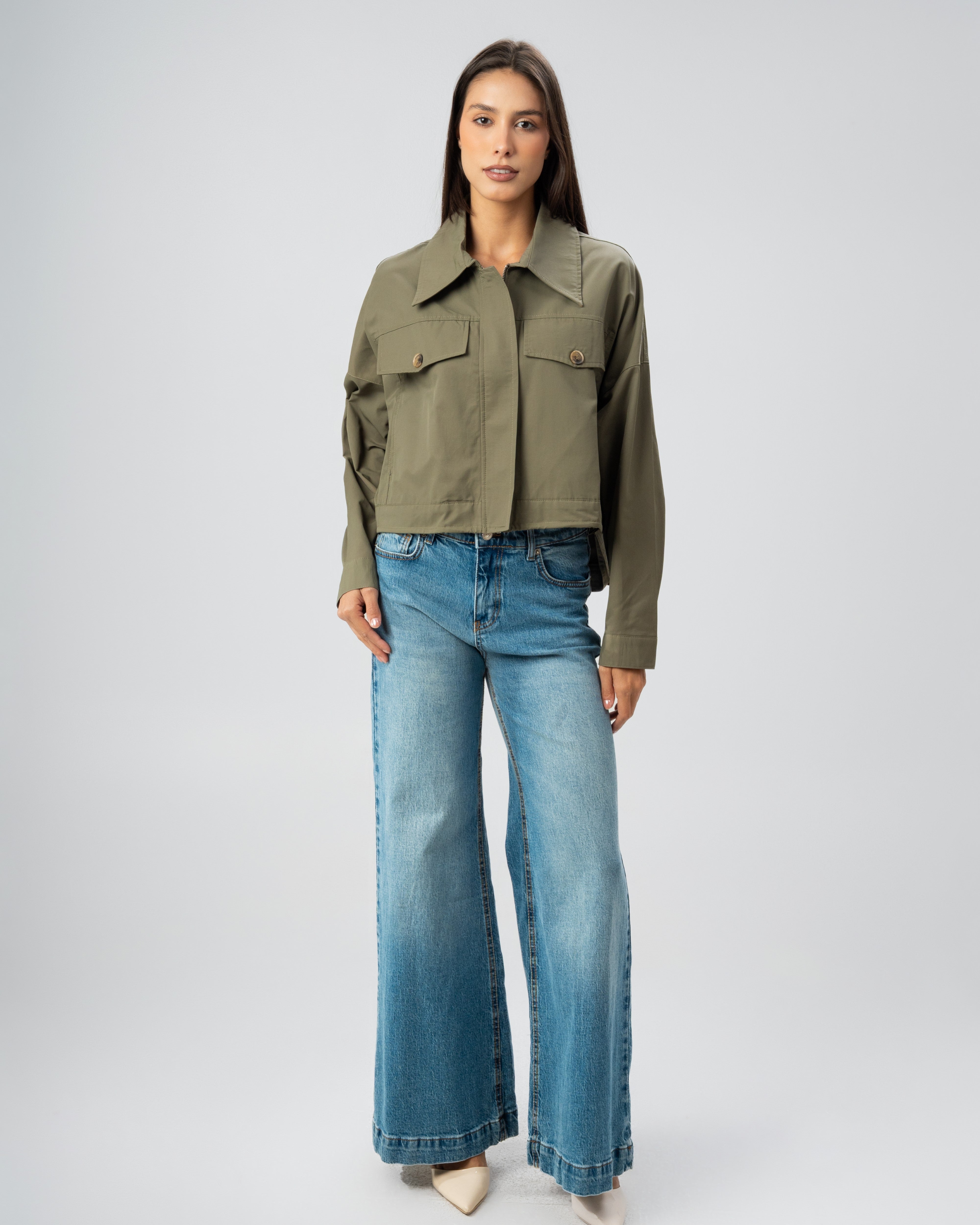 Gabardine Jacket - With Chest Pockets