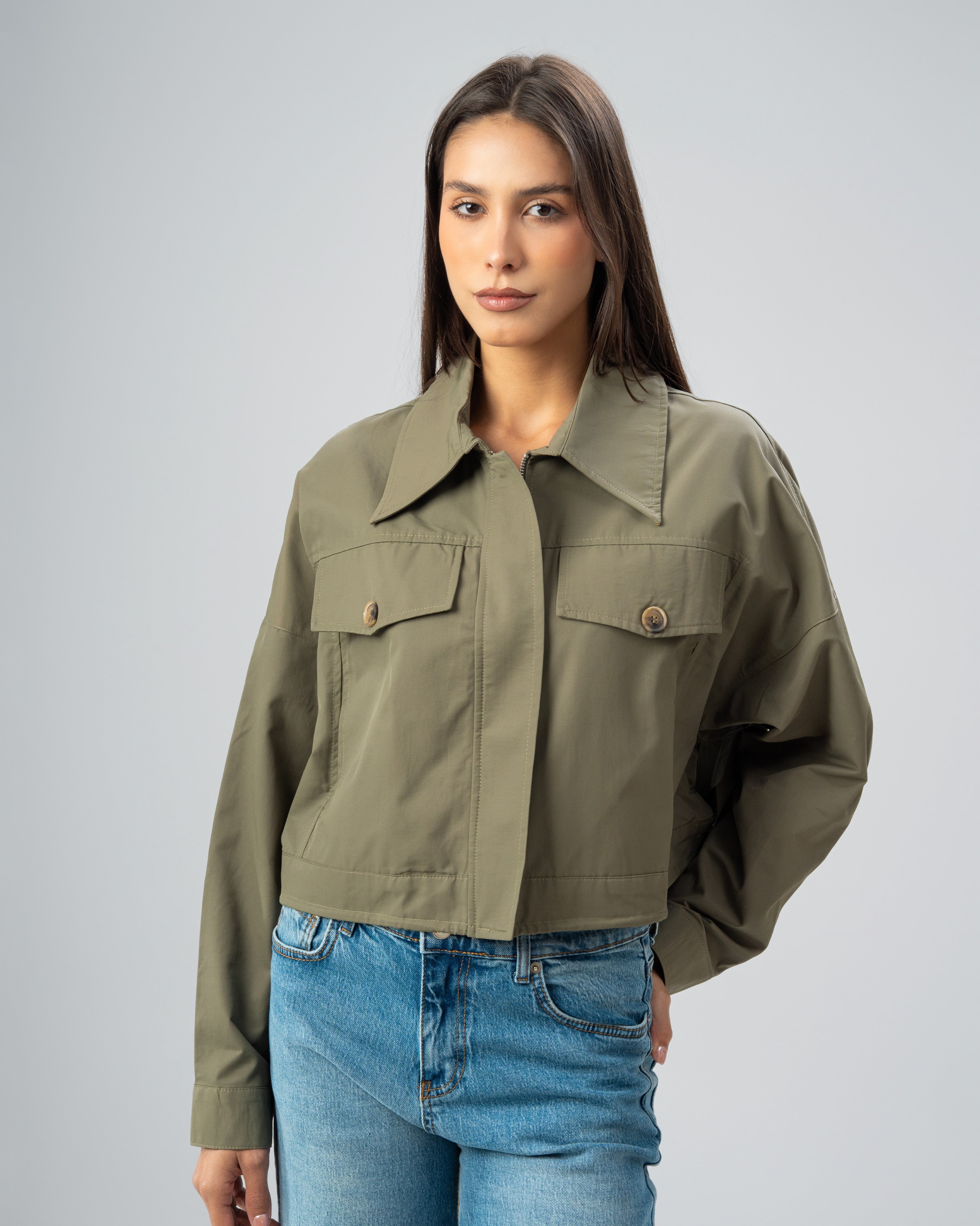 Gabardine Jacket - With Chest Pockets