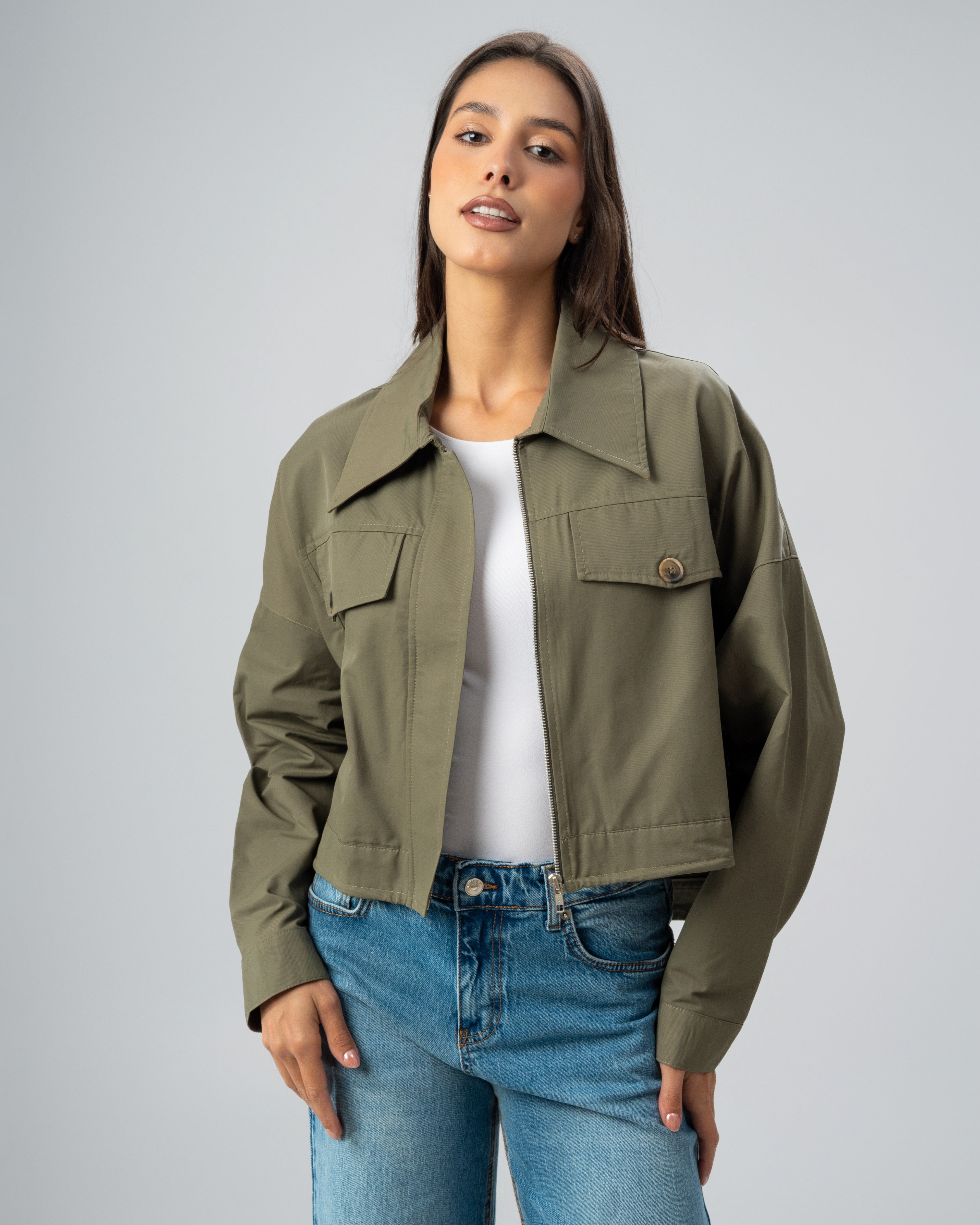 Gabardine Jacket - With Chest Pockets