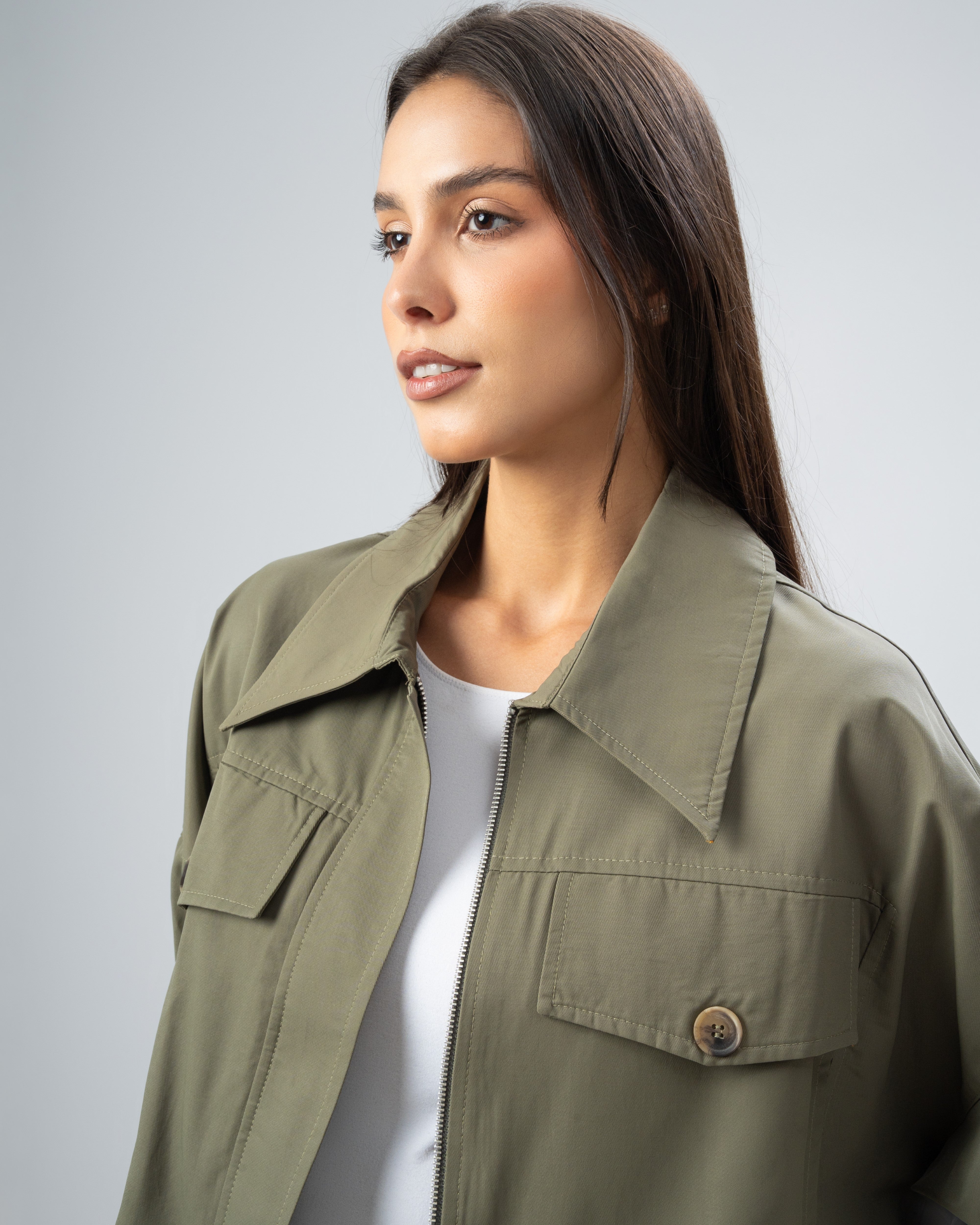 Gabardine Jacket - With Chest Pockets