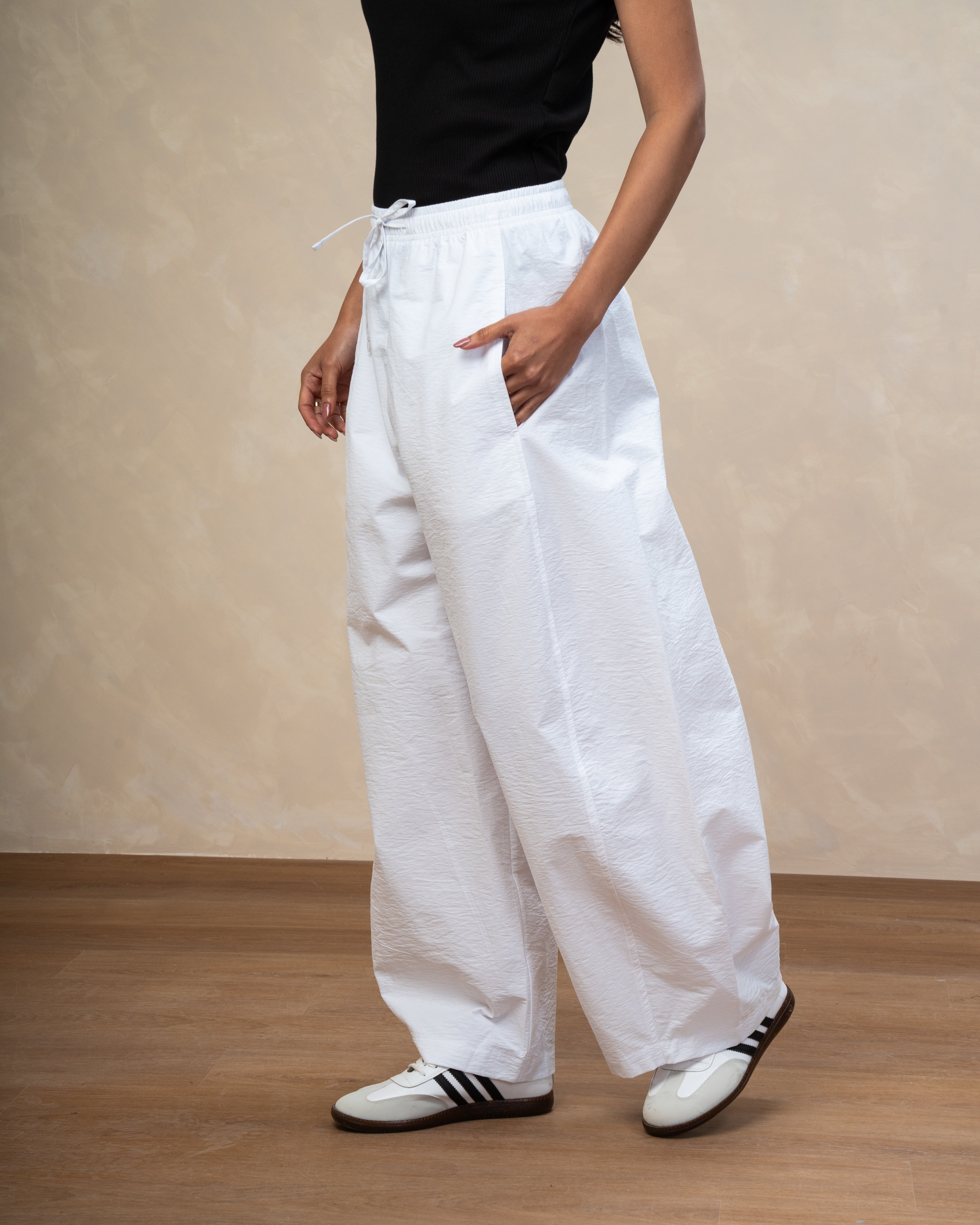Gabardine Trouser With Drawstring Waist
