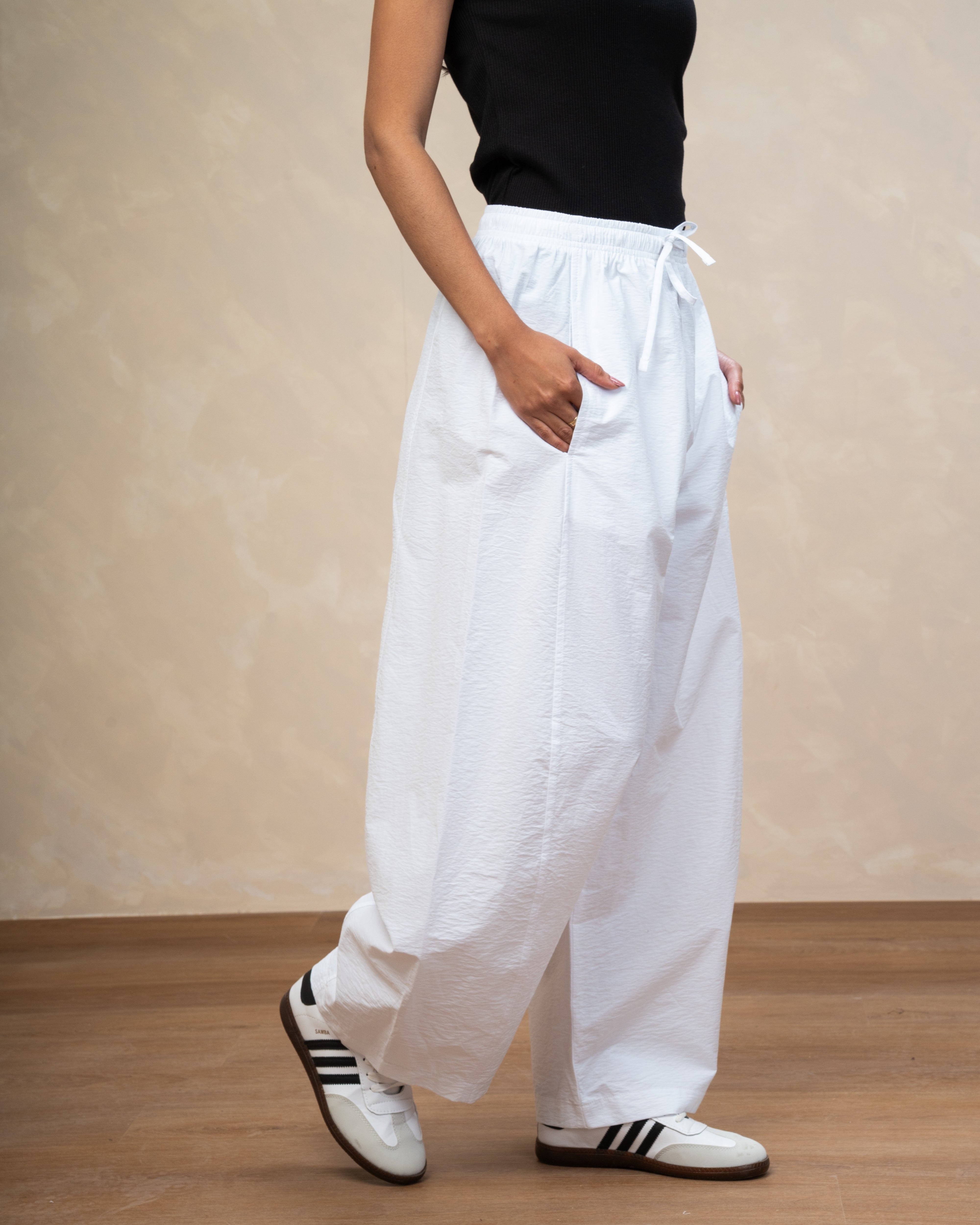 Gabardine Trouser With Drawstring Waist