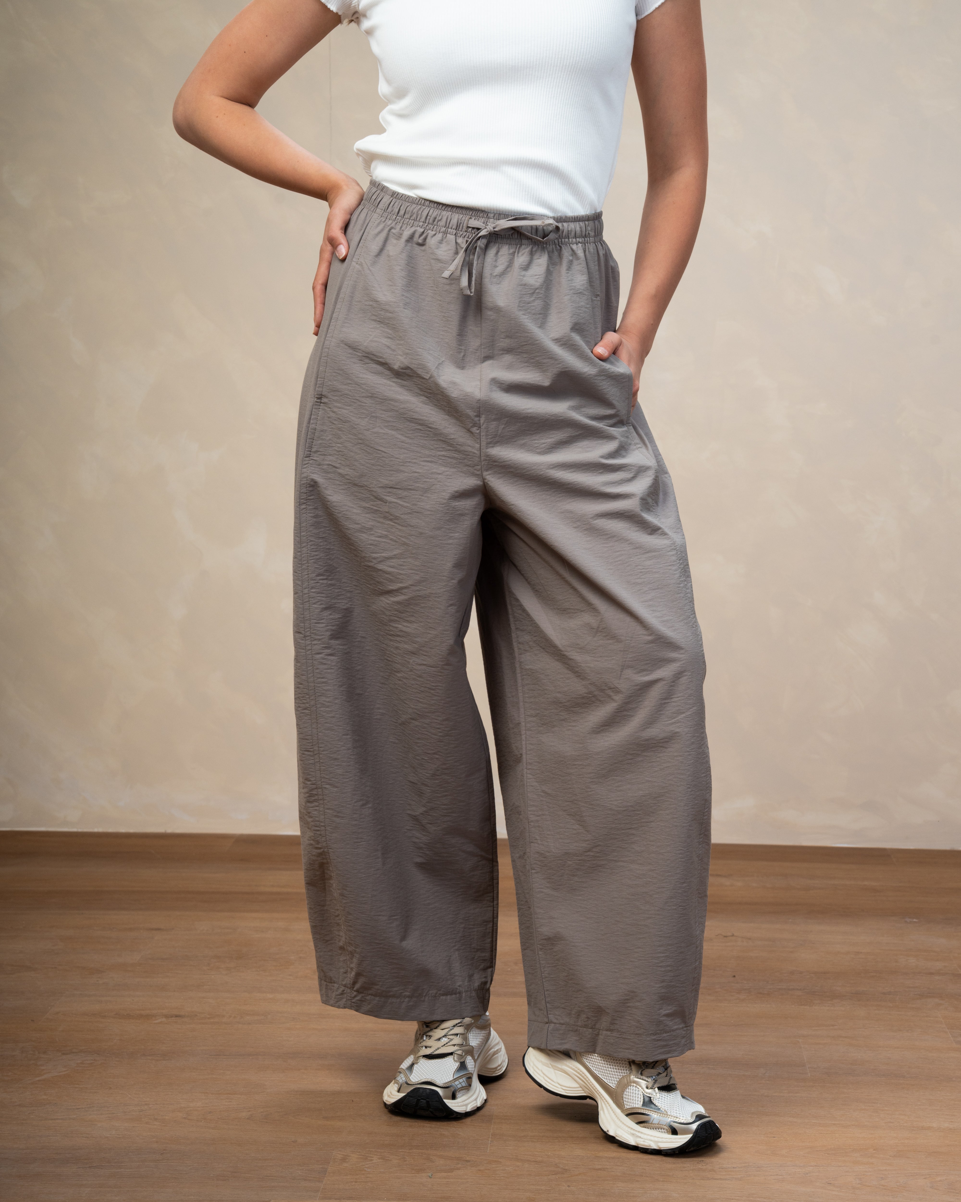 Gabardine Trouser With Drawstring Waist