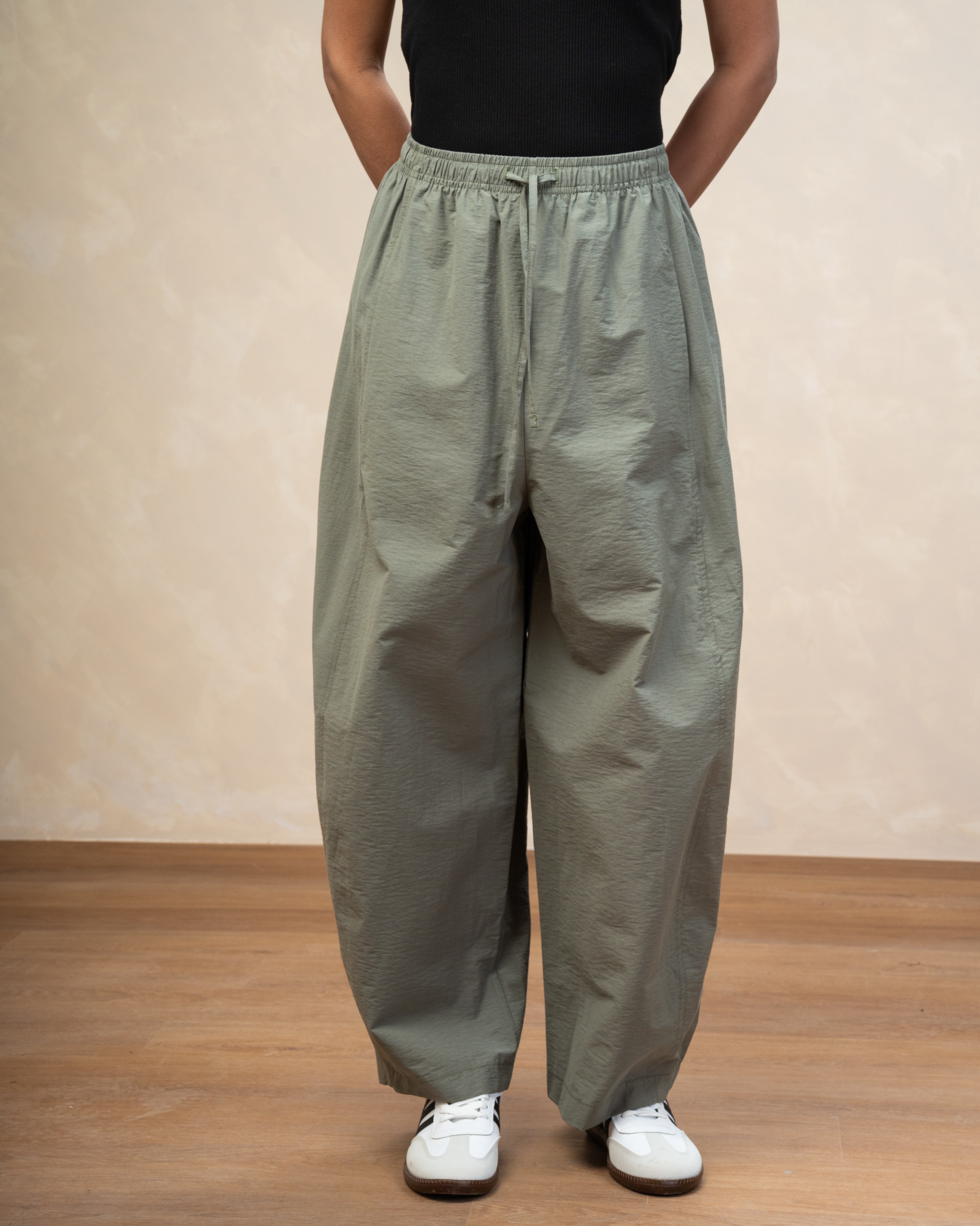 Gabardine Trouser With Drawstring Waist