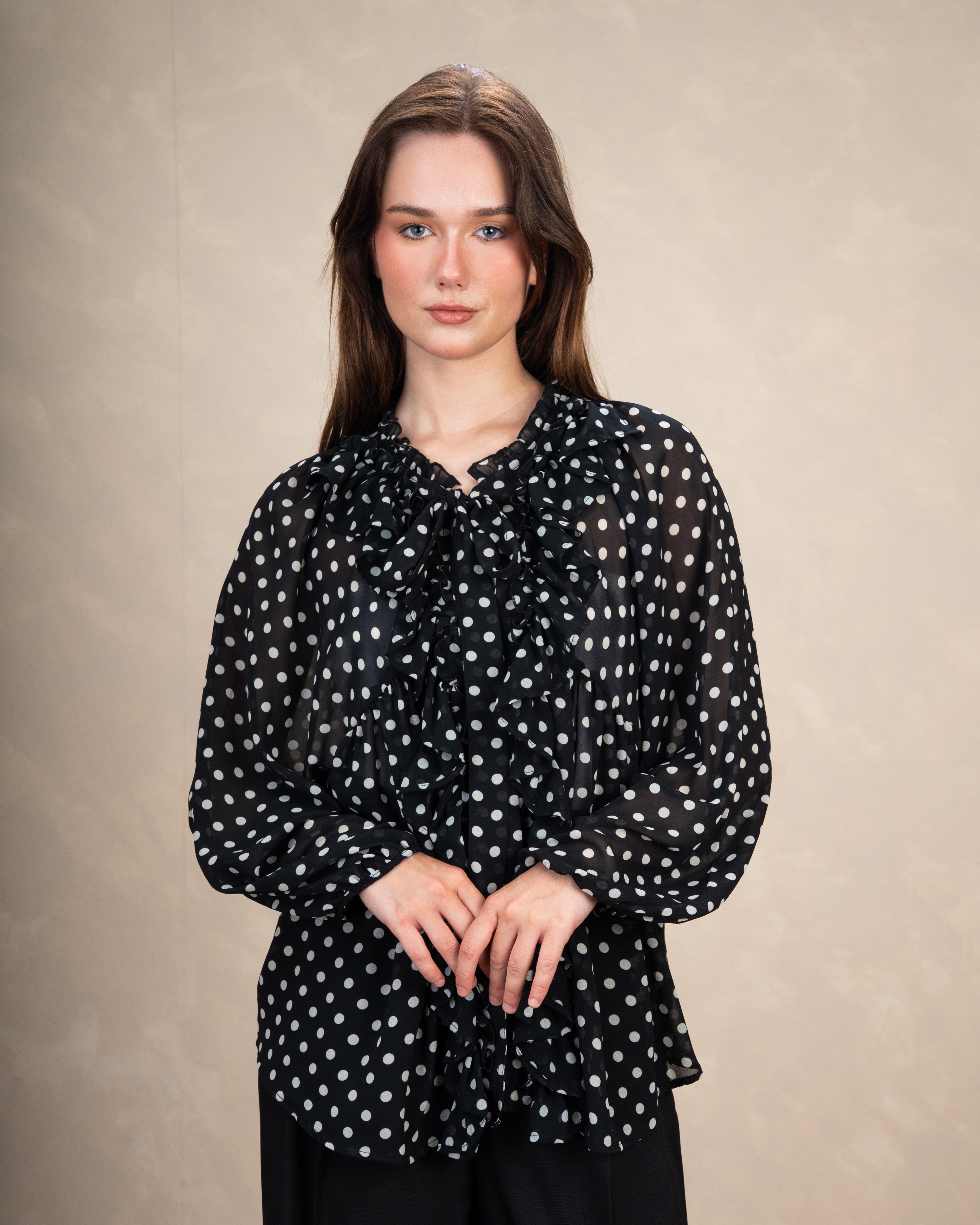 Colorful Mini Polka Dot Blouse
