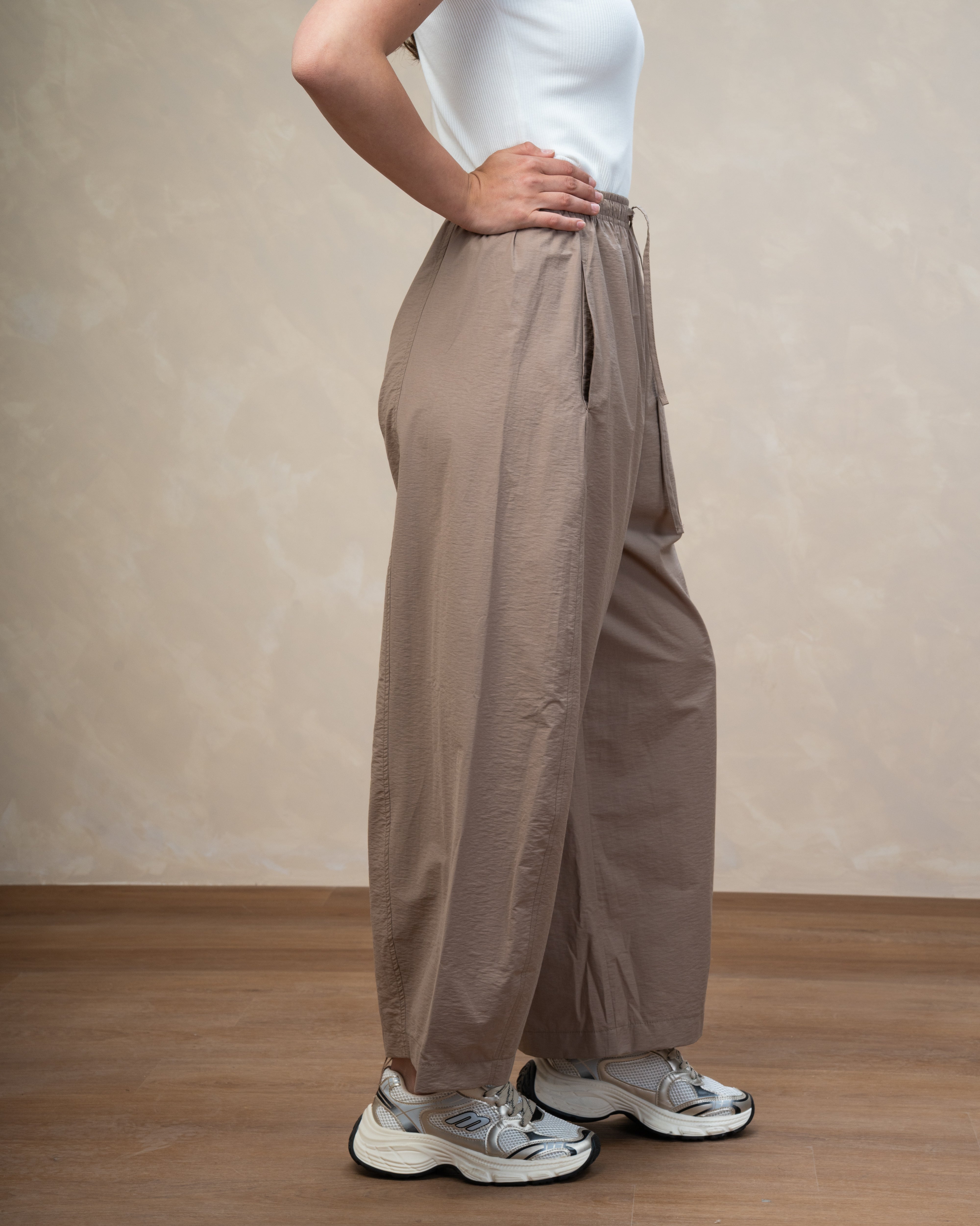 Gabardine Trouser With Drawstring Waist