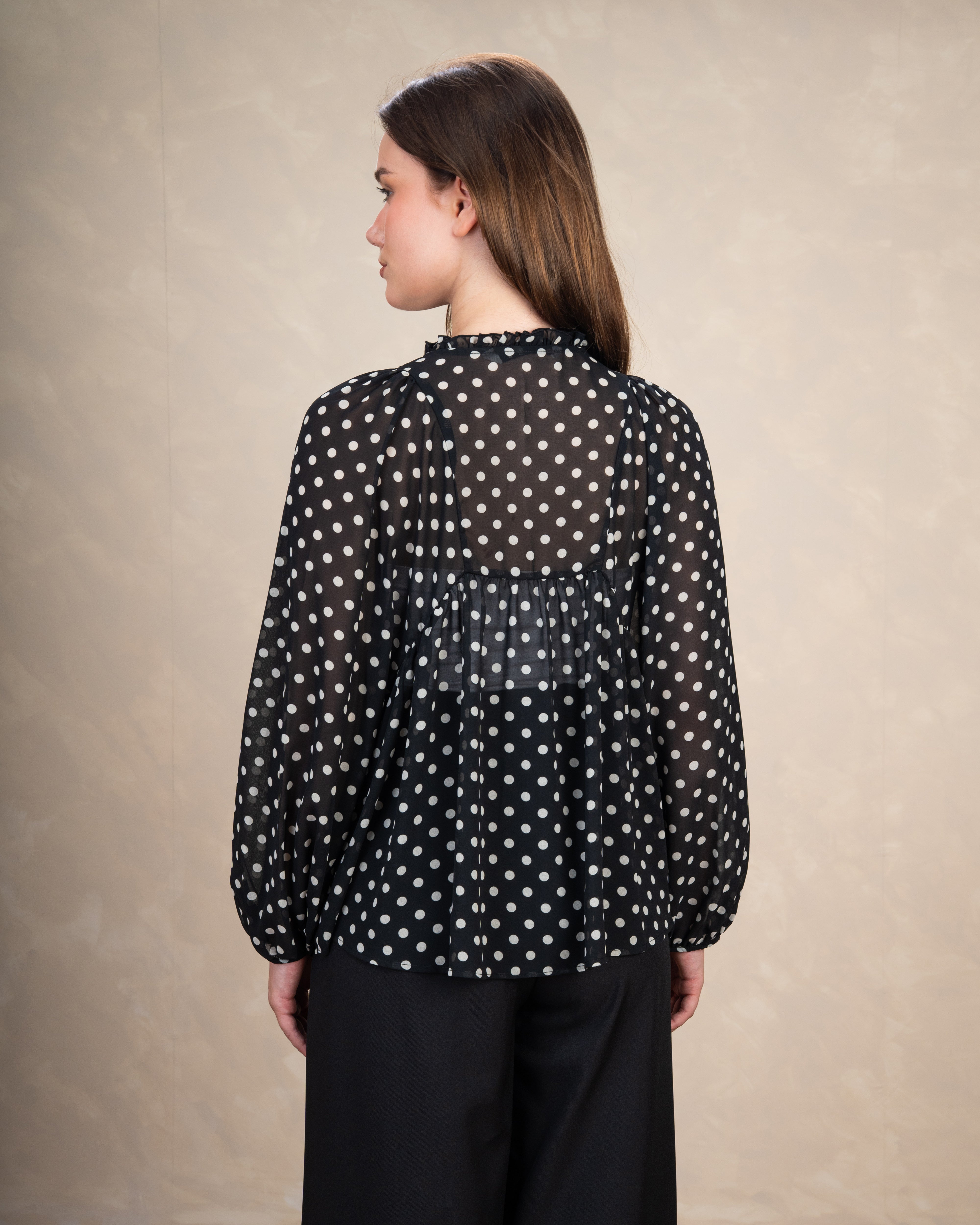 Colorful Mini Polka Dot Blouse