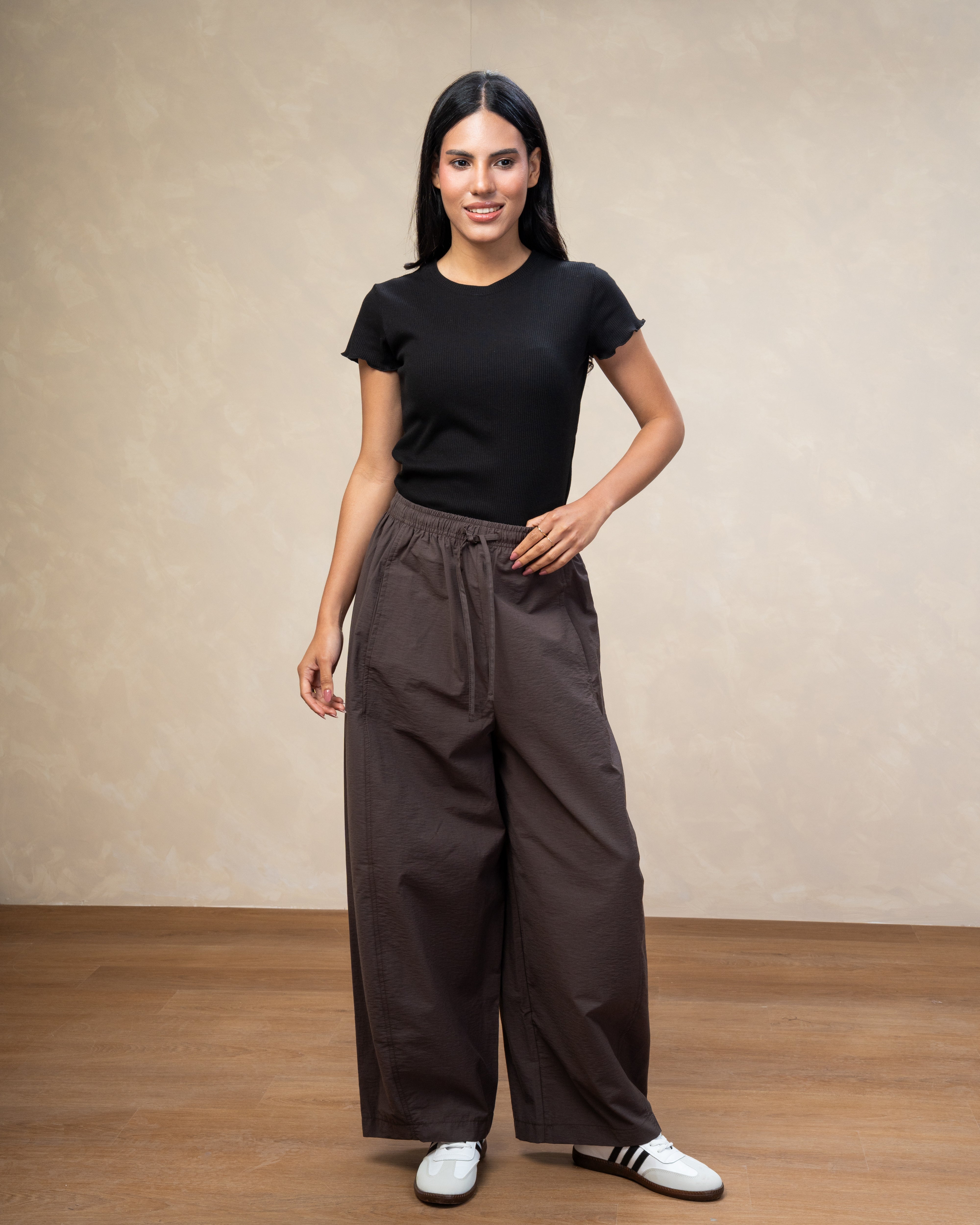 Gabardine Trouser With Drawstring Waist