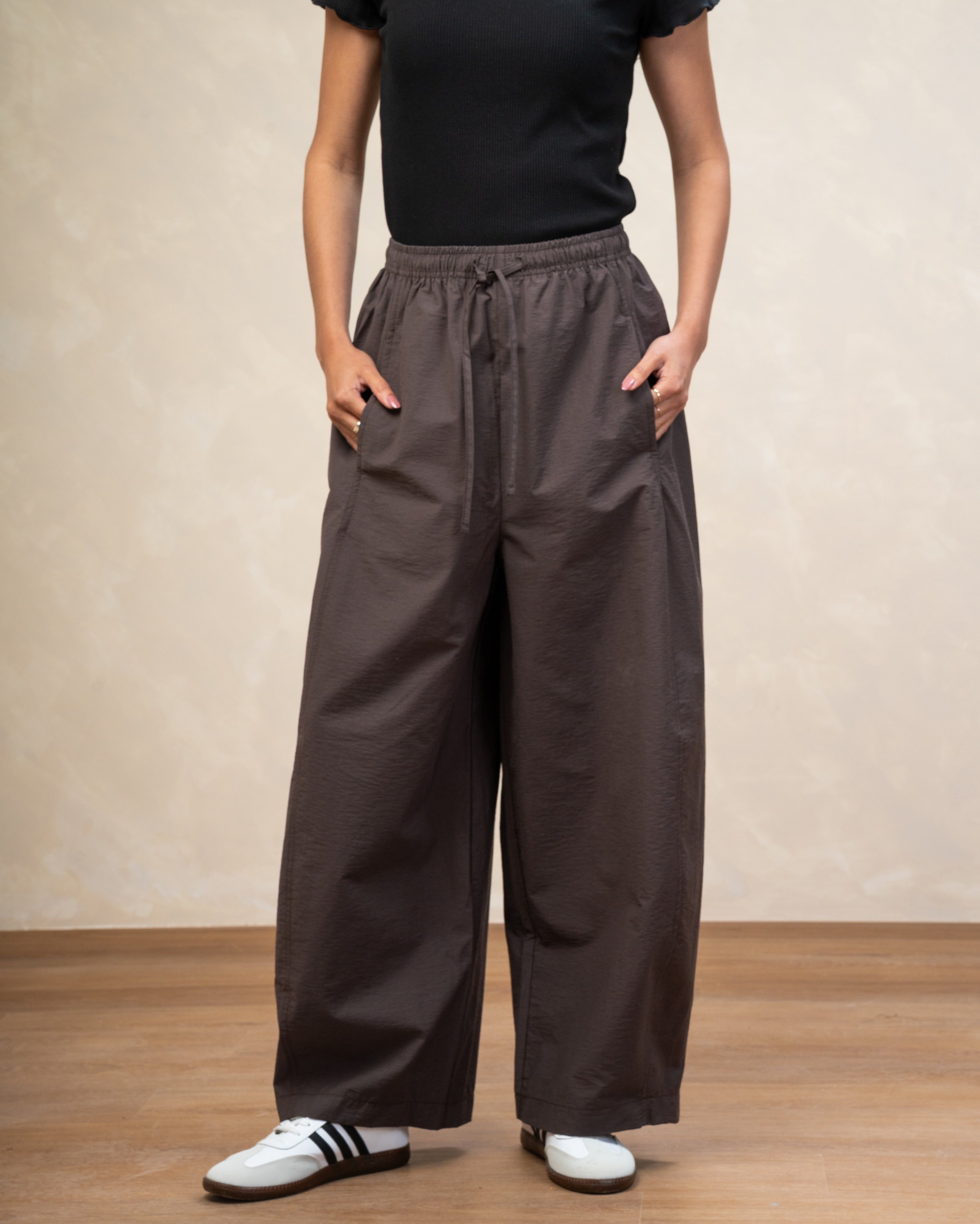 Gabardine Trouser With Drawstring Waist