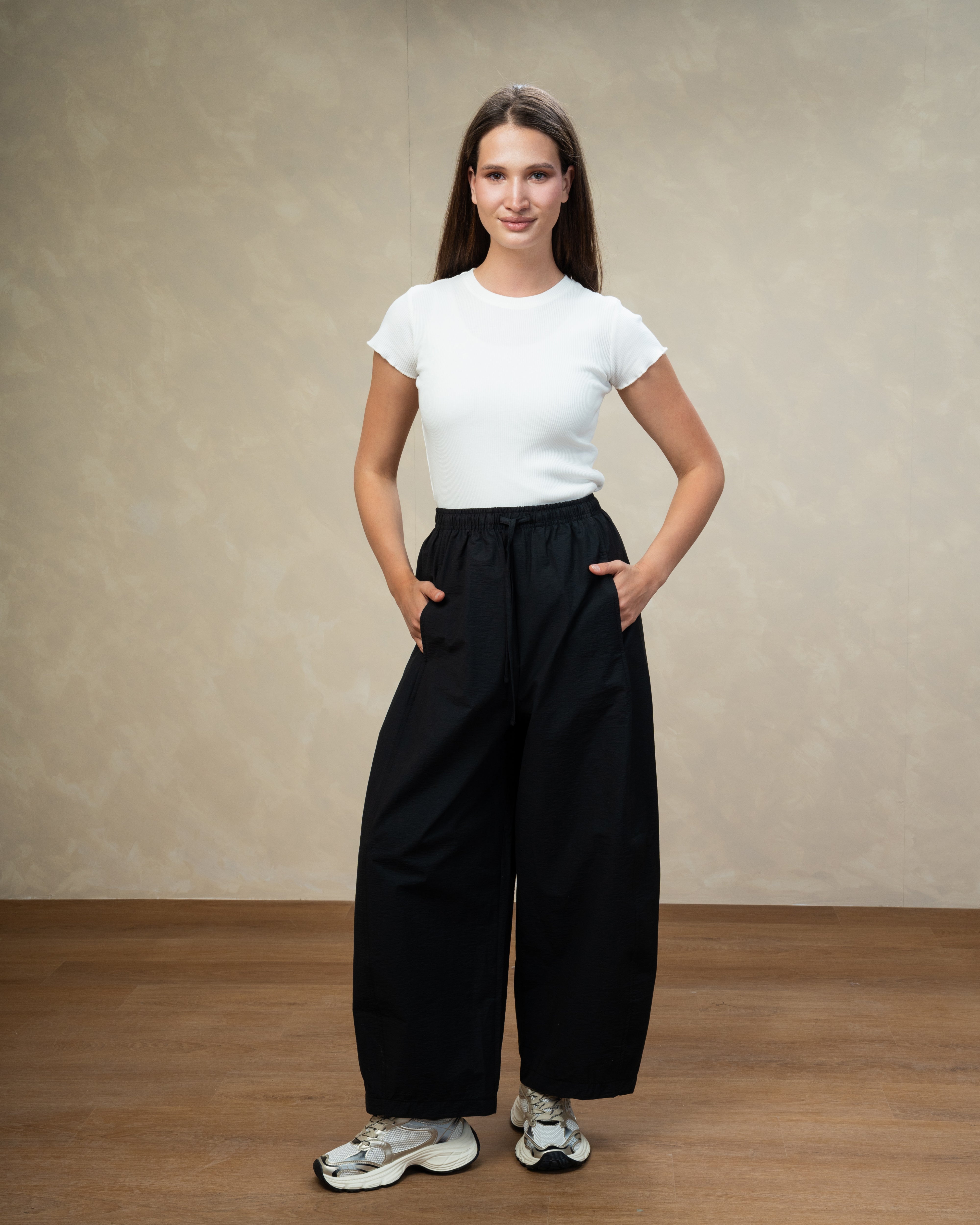 Gabardine Trouser With Drawstring Waist