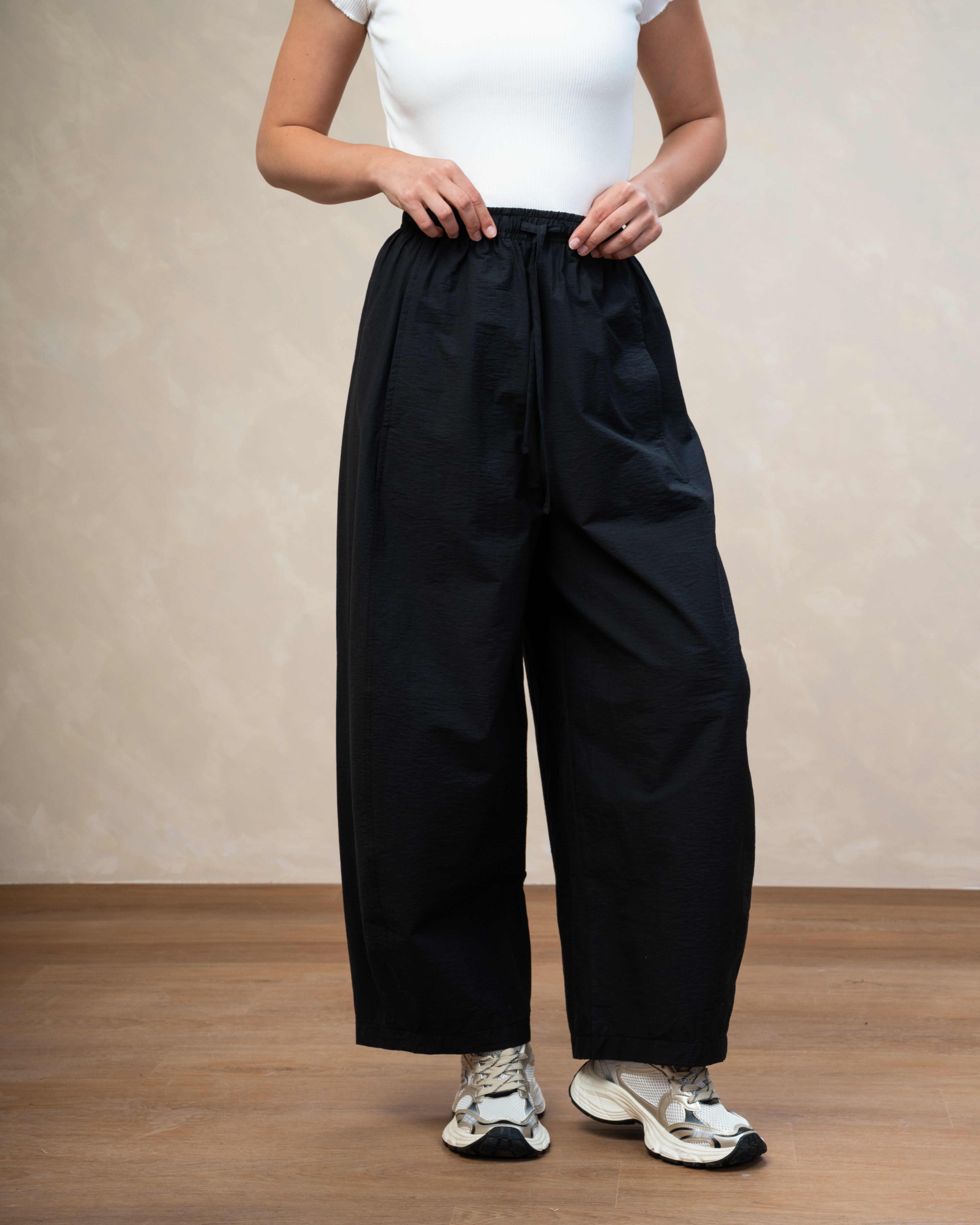 Gabardine Trouser With Drawstring Waist
