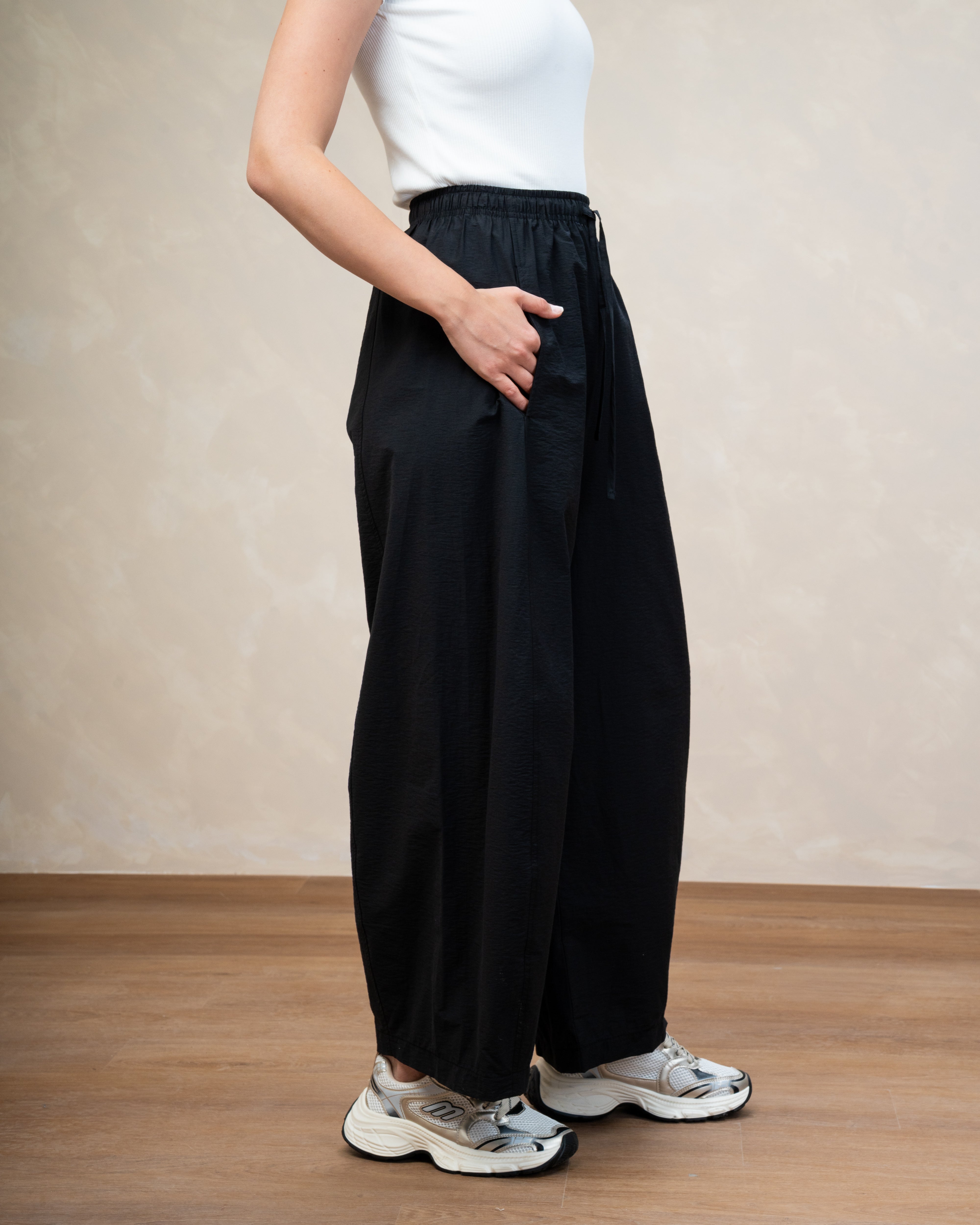 Gabardine Trouser With Drawstring Waist