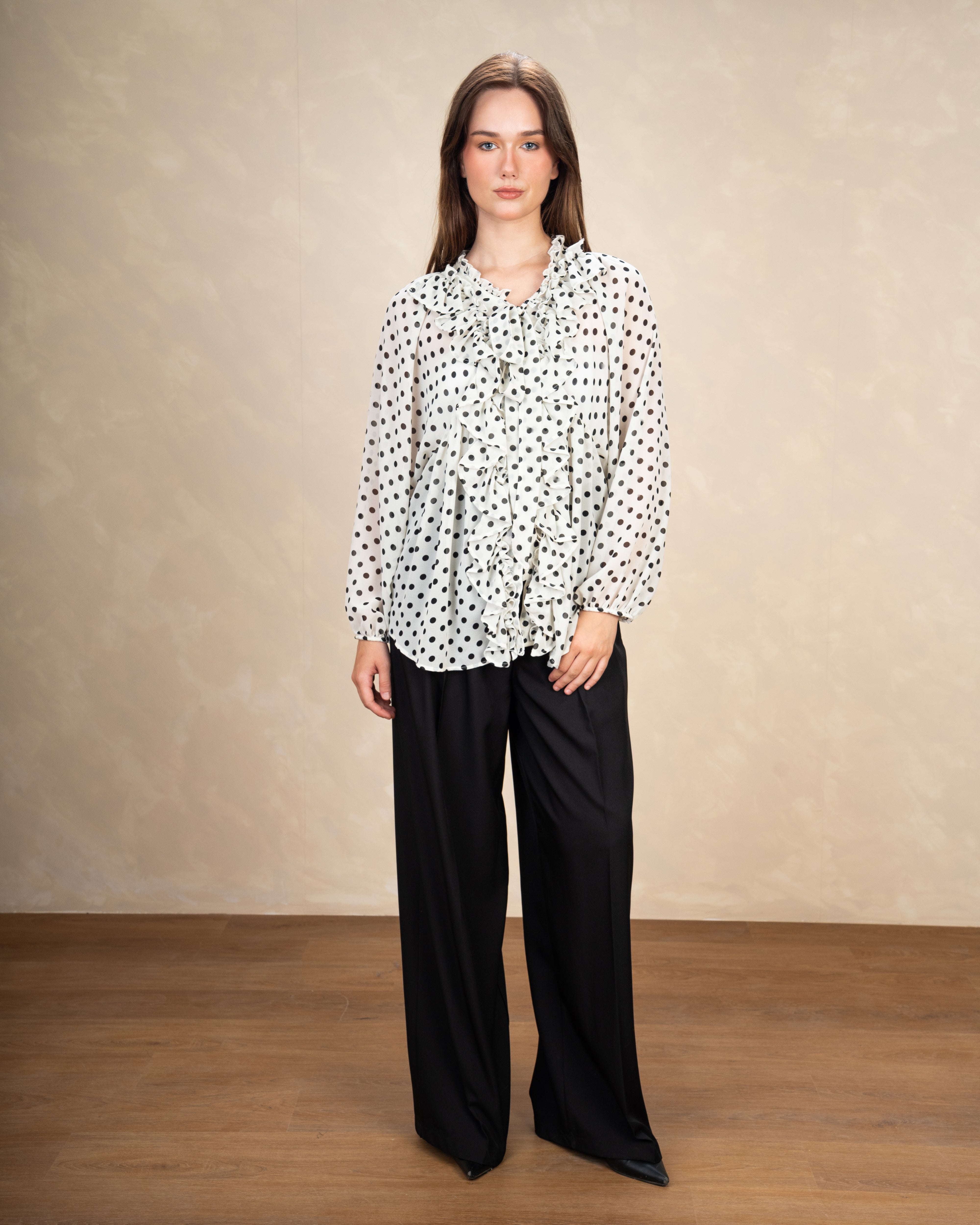 Colorful Mini Polka Dot Blouse
