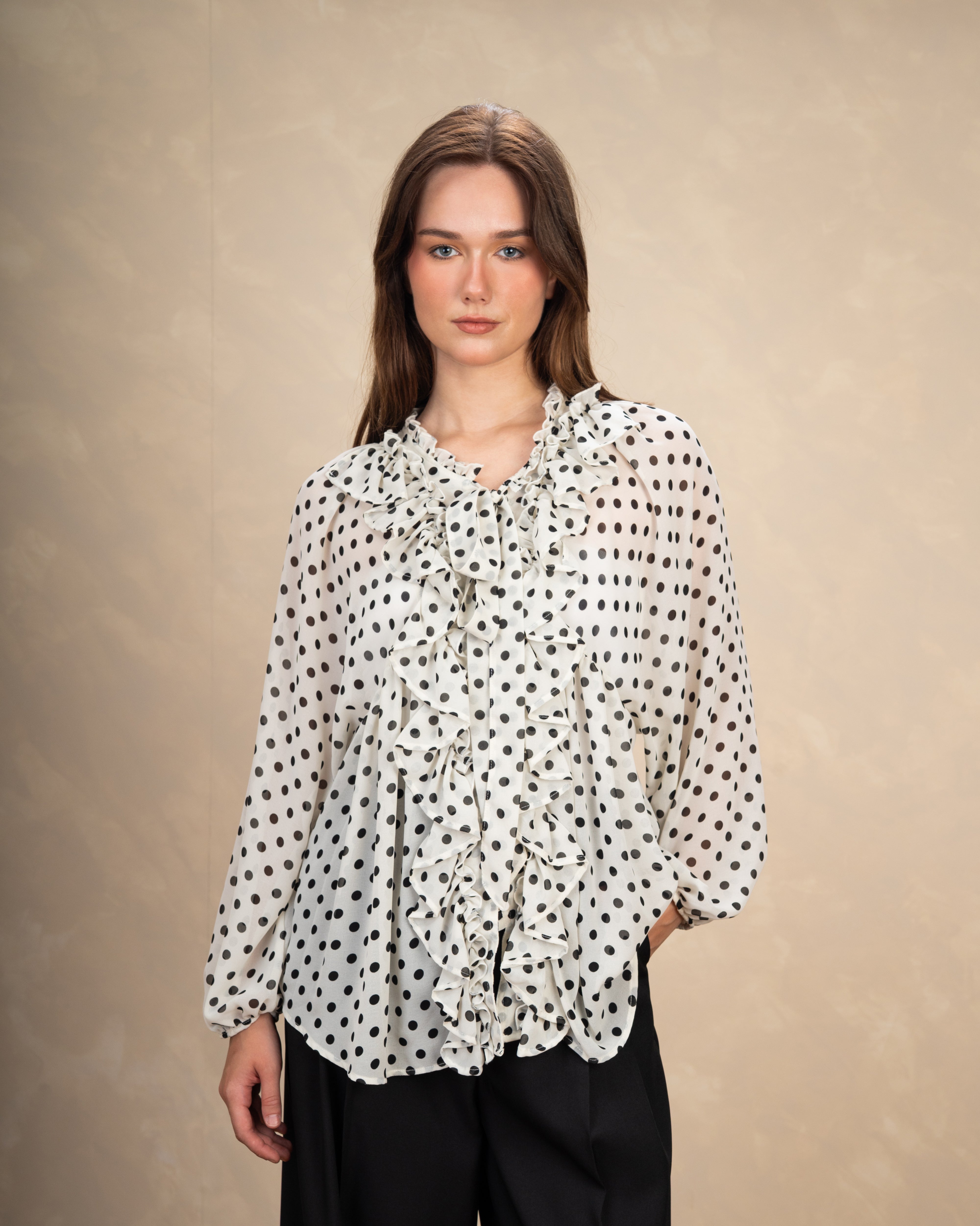 Colorful Mini Polka Dot Blouse