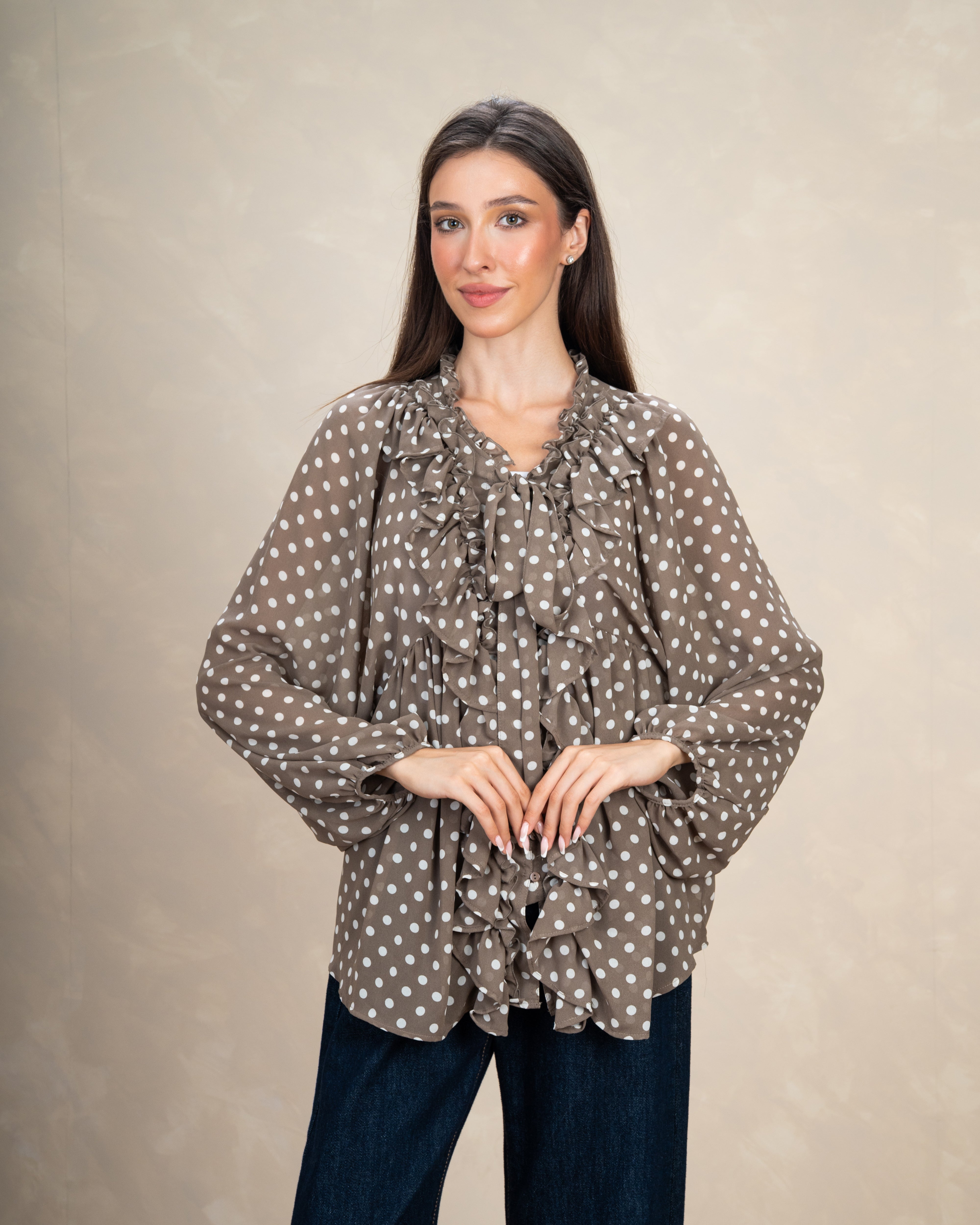 Colorful Mini Polka Dot Blouse