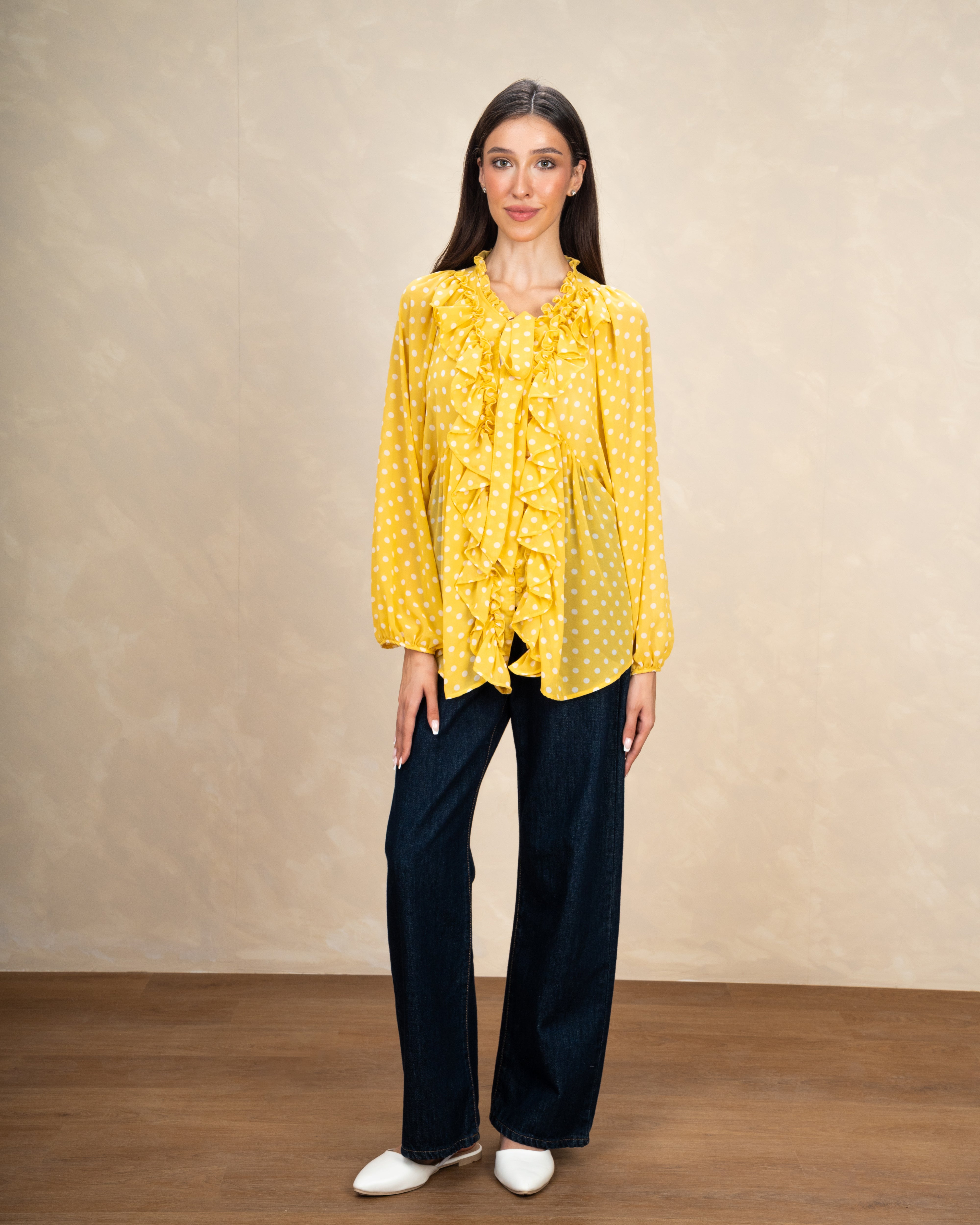 Colorful Mini Polka Dot Blouse
