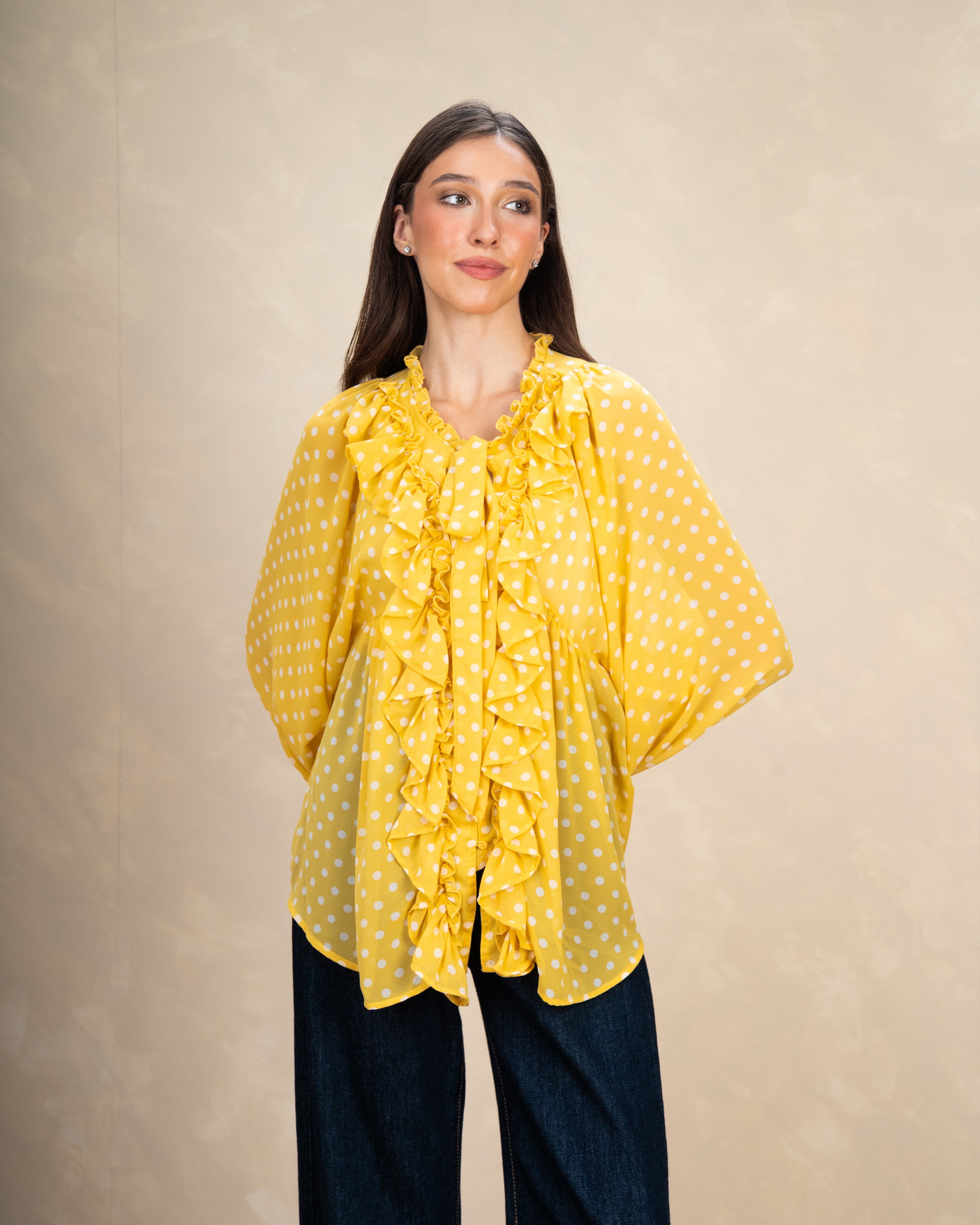 Colorful Mini Polka Dot Blouse