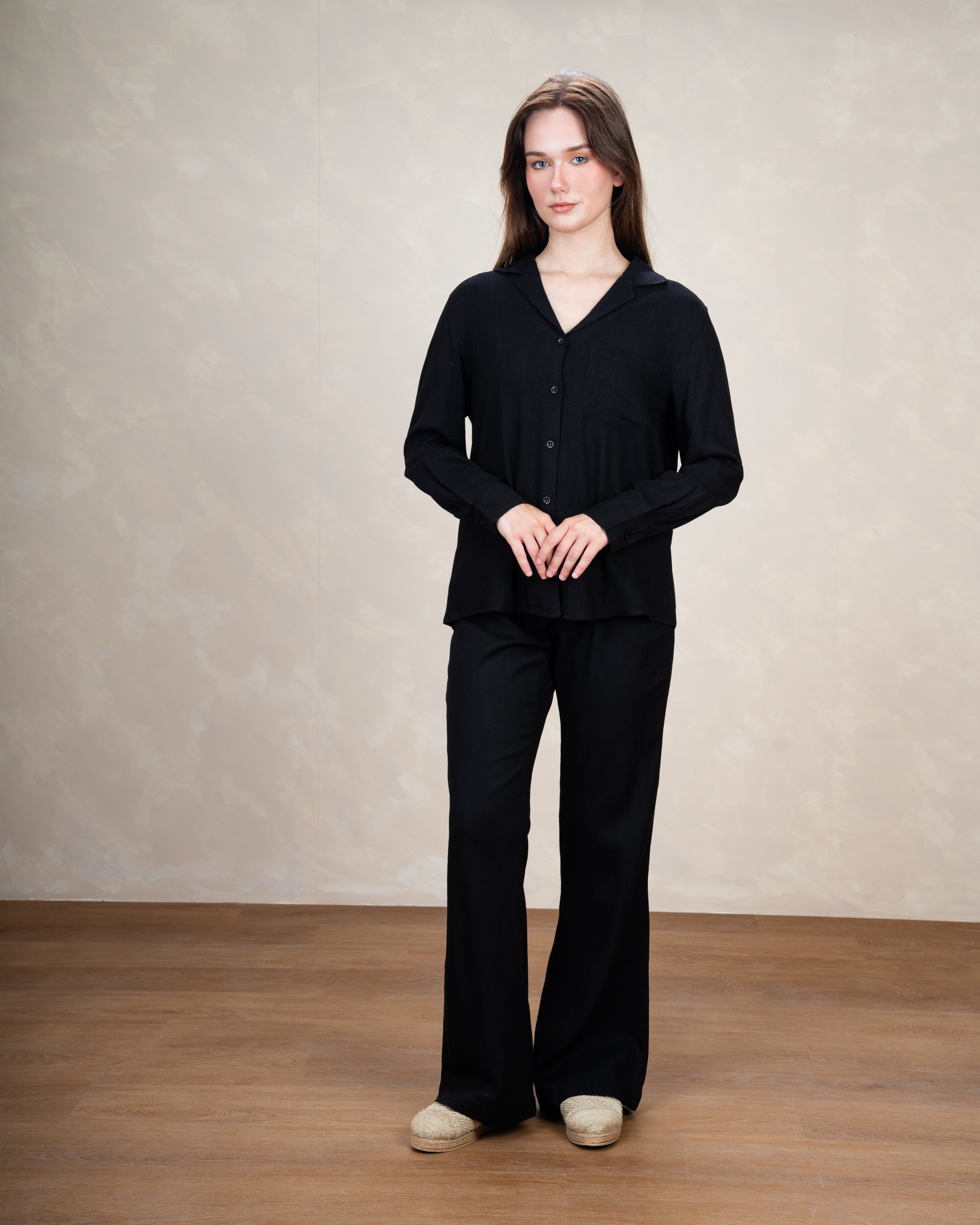 Linen Shirt With Single Chest Pocket