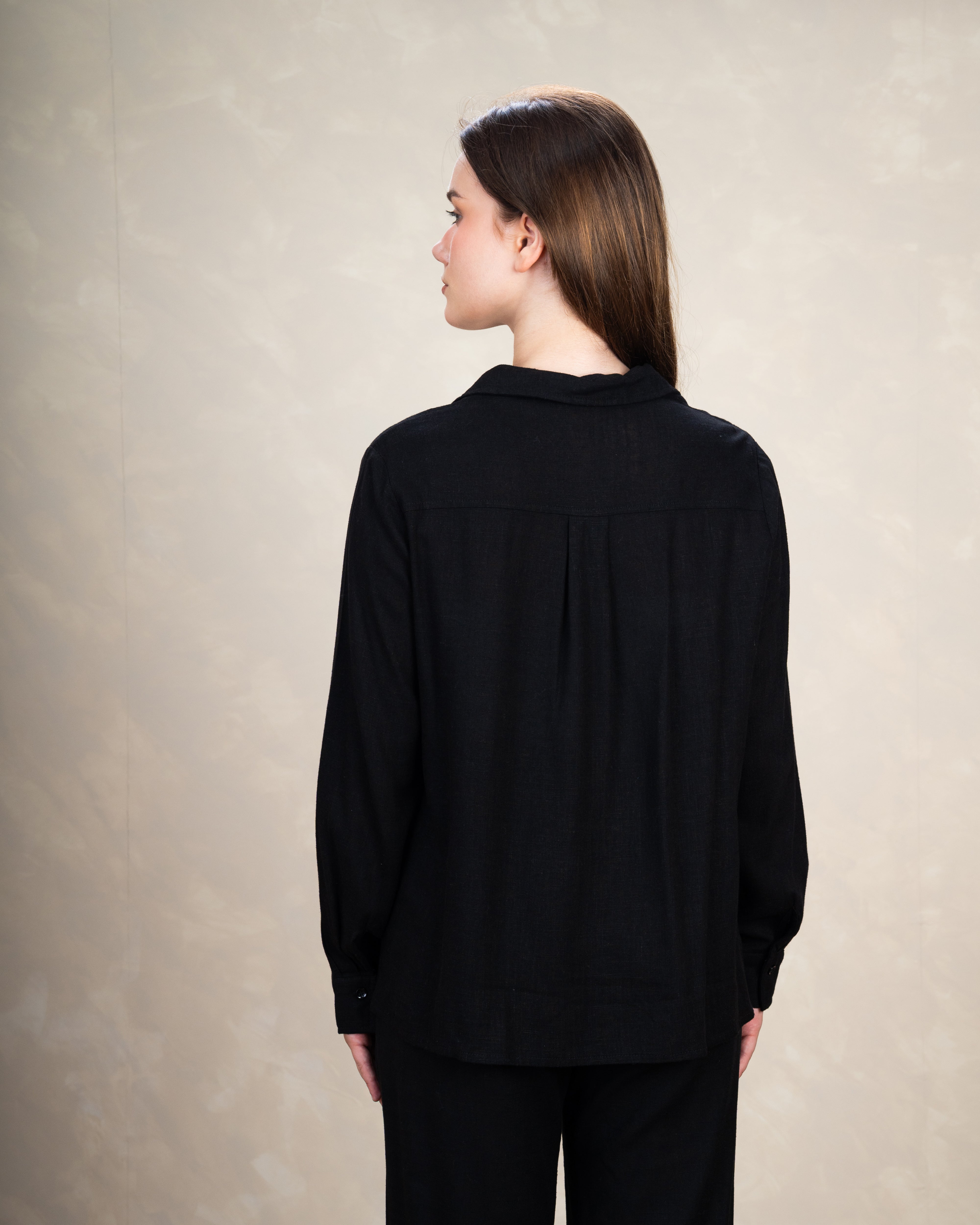 Linen Shirt With Single Chest Pocket