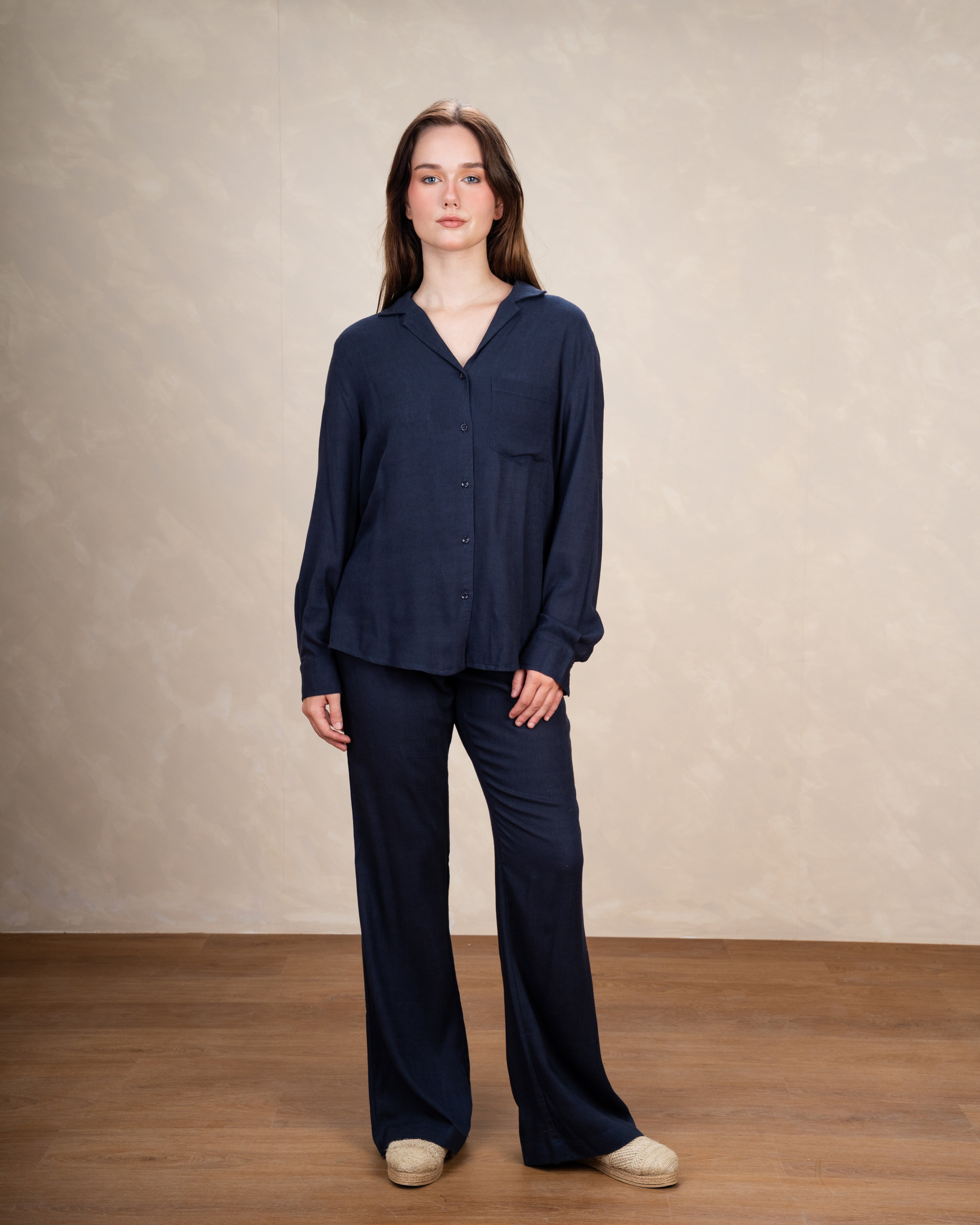 Linen Shirt With Single Chest Pocket
