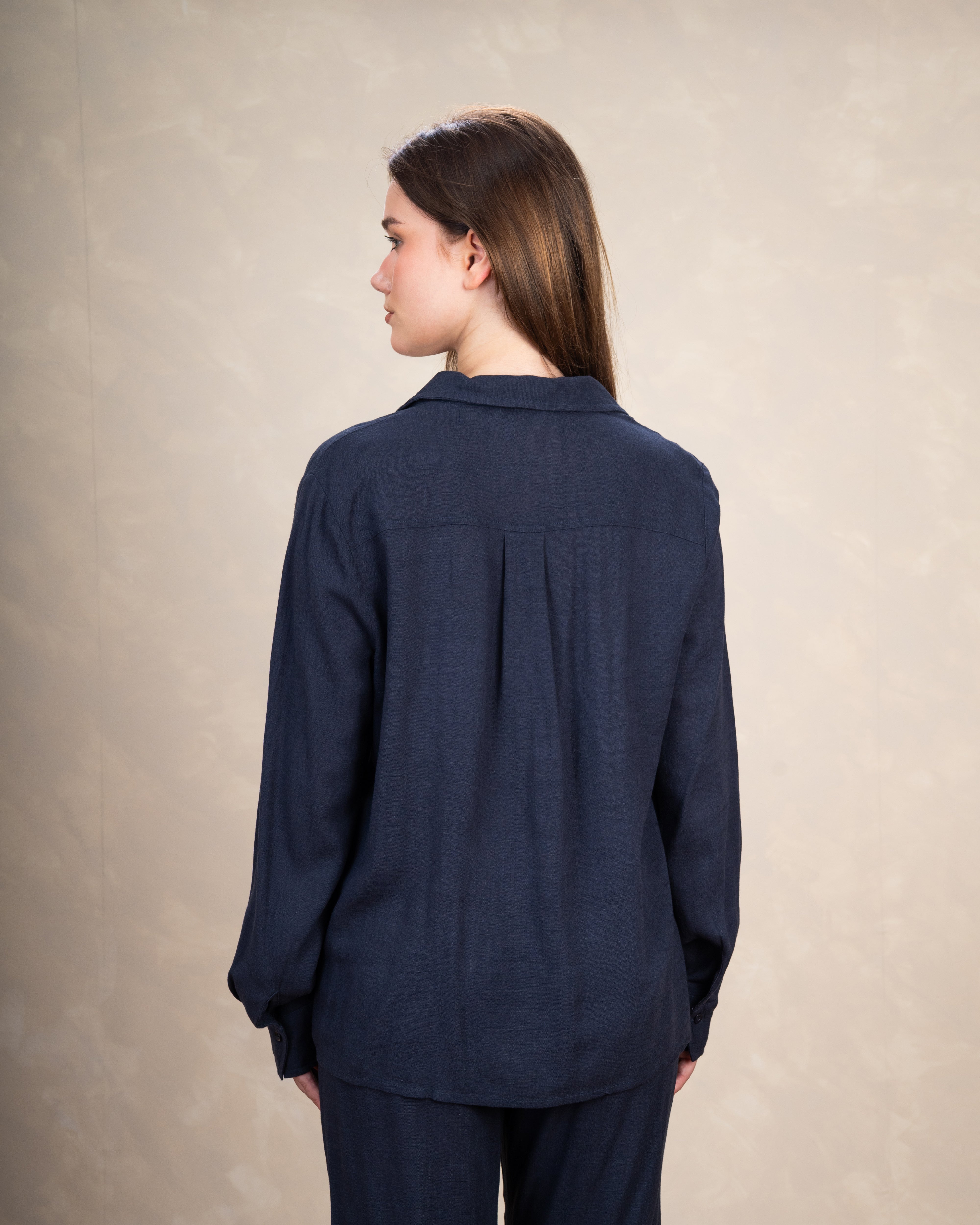 Linen Shirt With Single Chest Pocket