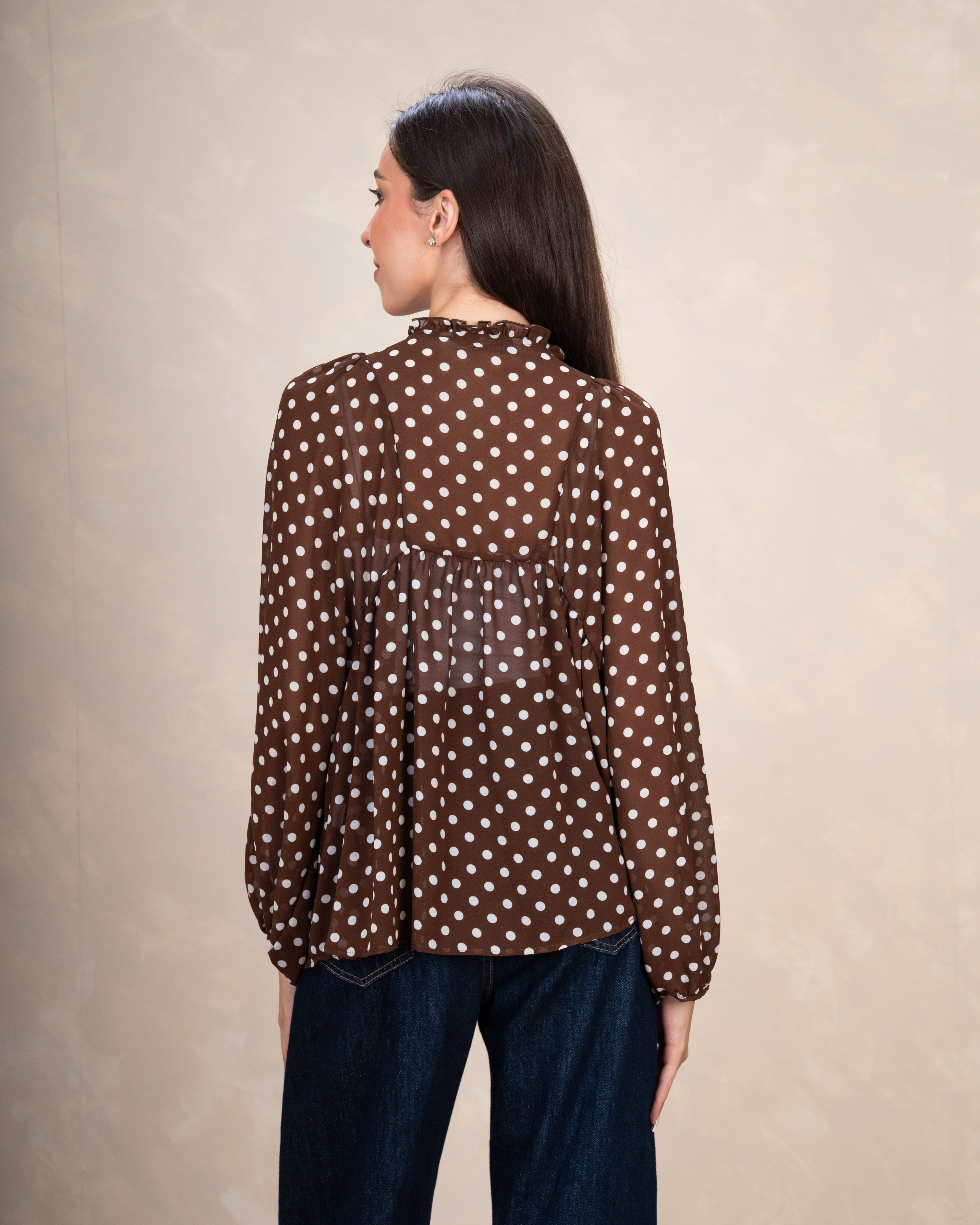 Colorful Mini Polka Dot Blouse