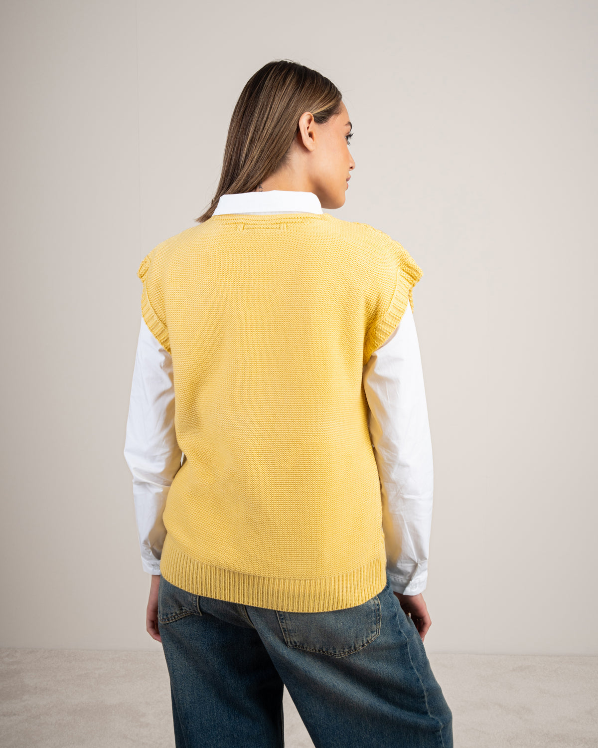 Sleeveless Top With Cable Embroidery