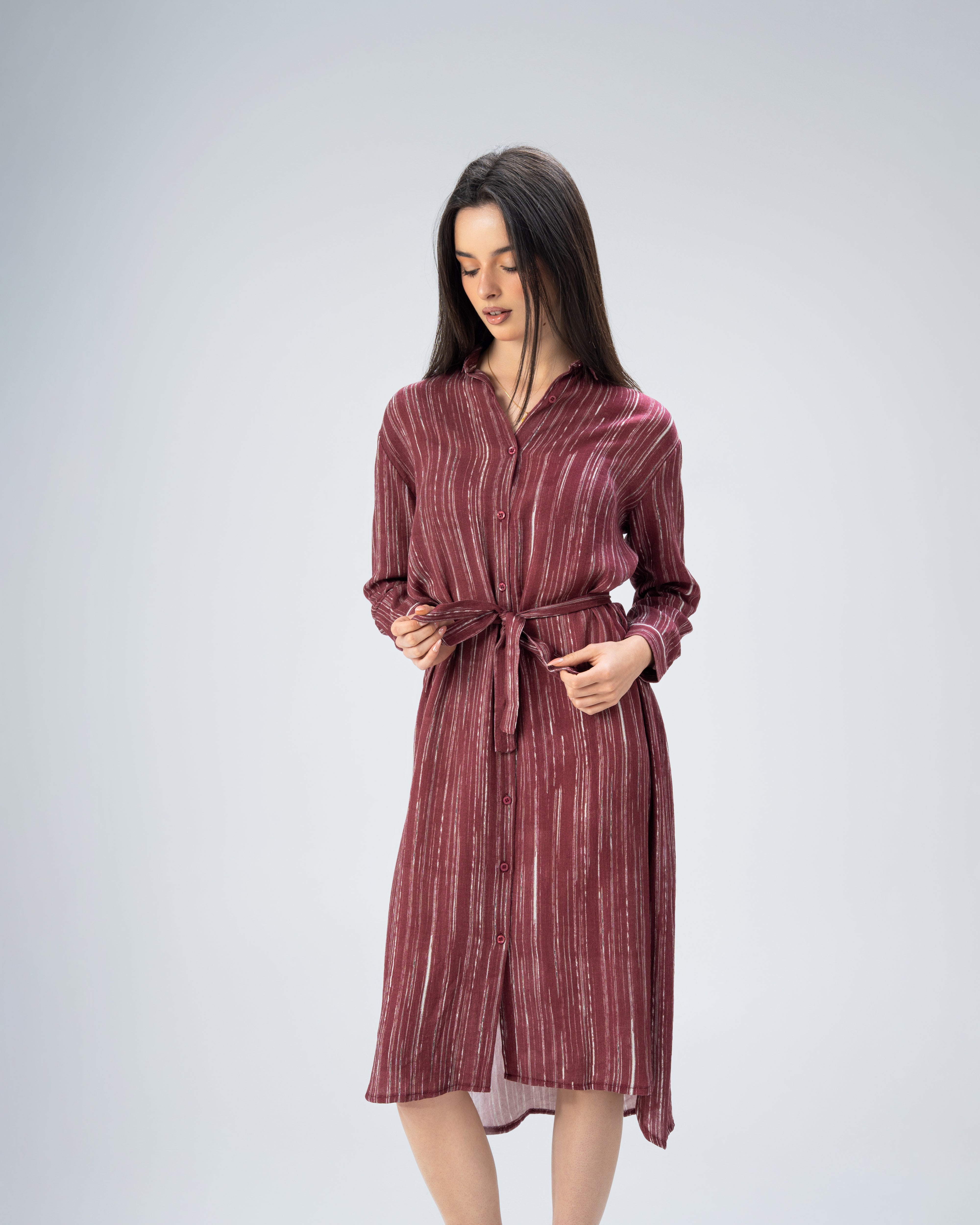 Short Button - Dress With Belt