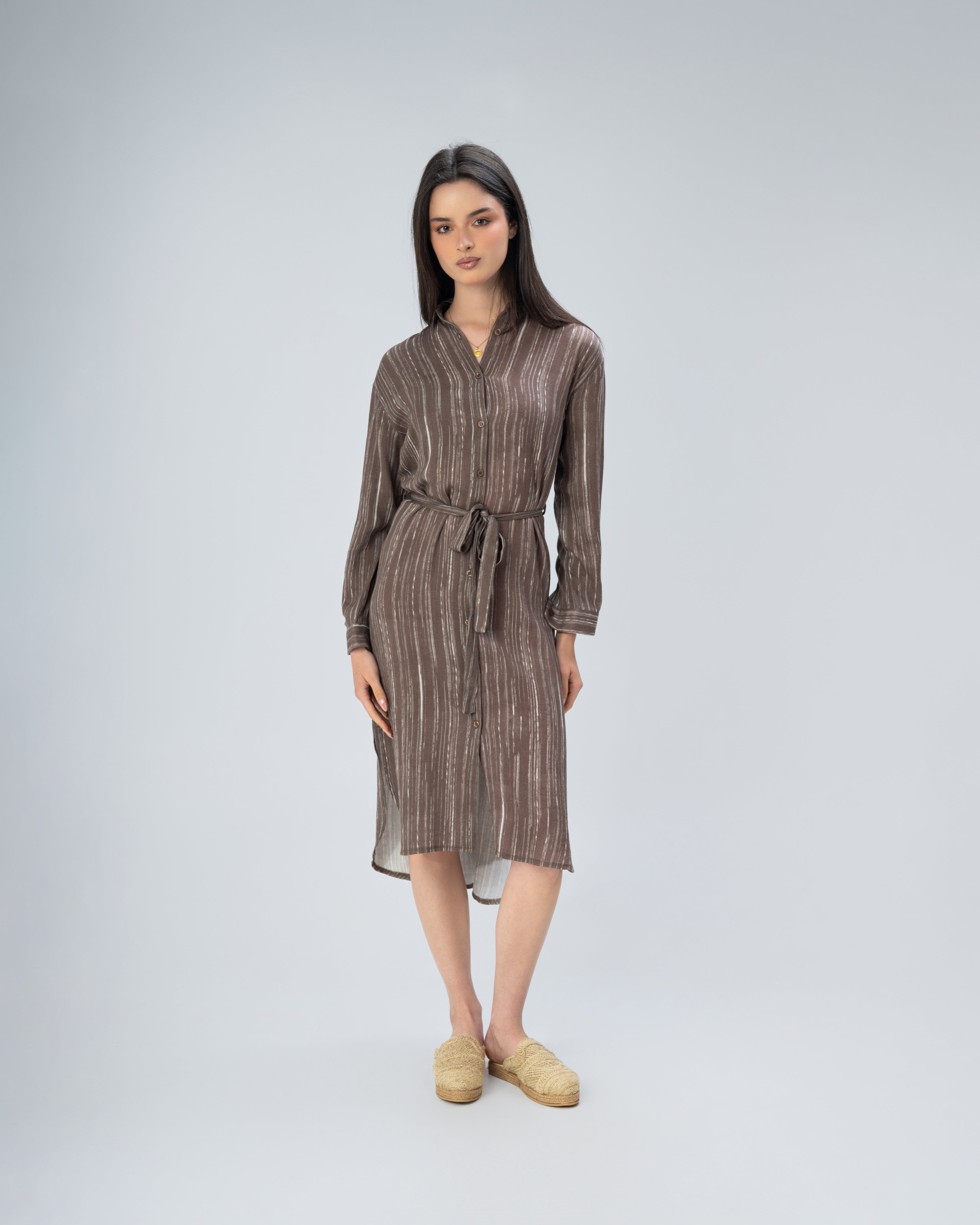 Short Button - Dress With Belt