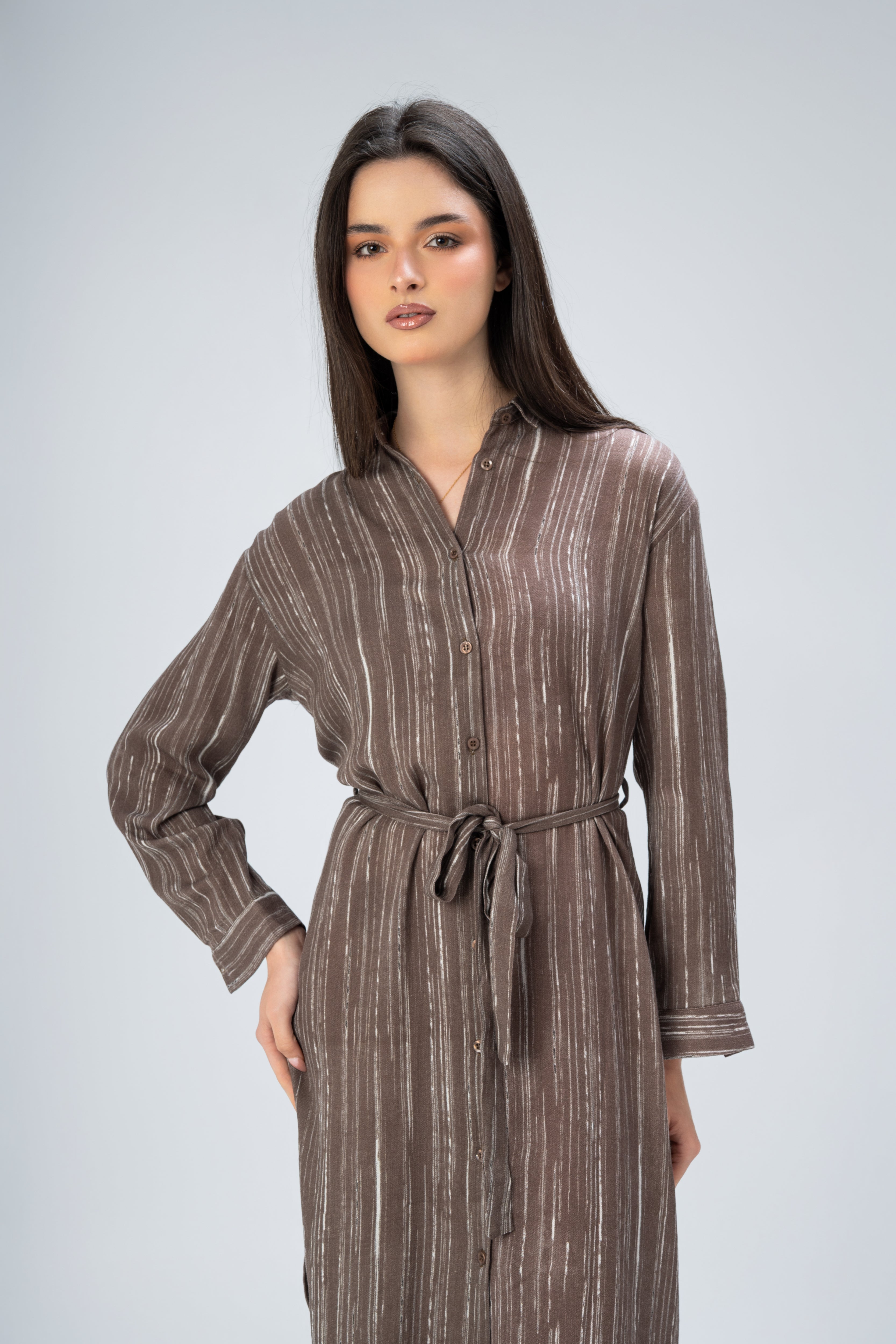 Short Button - Dress With Belt